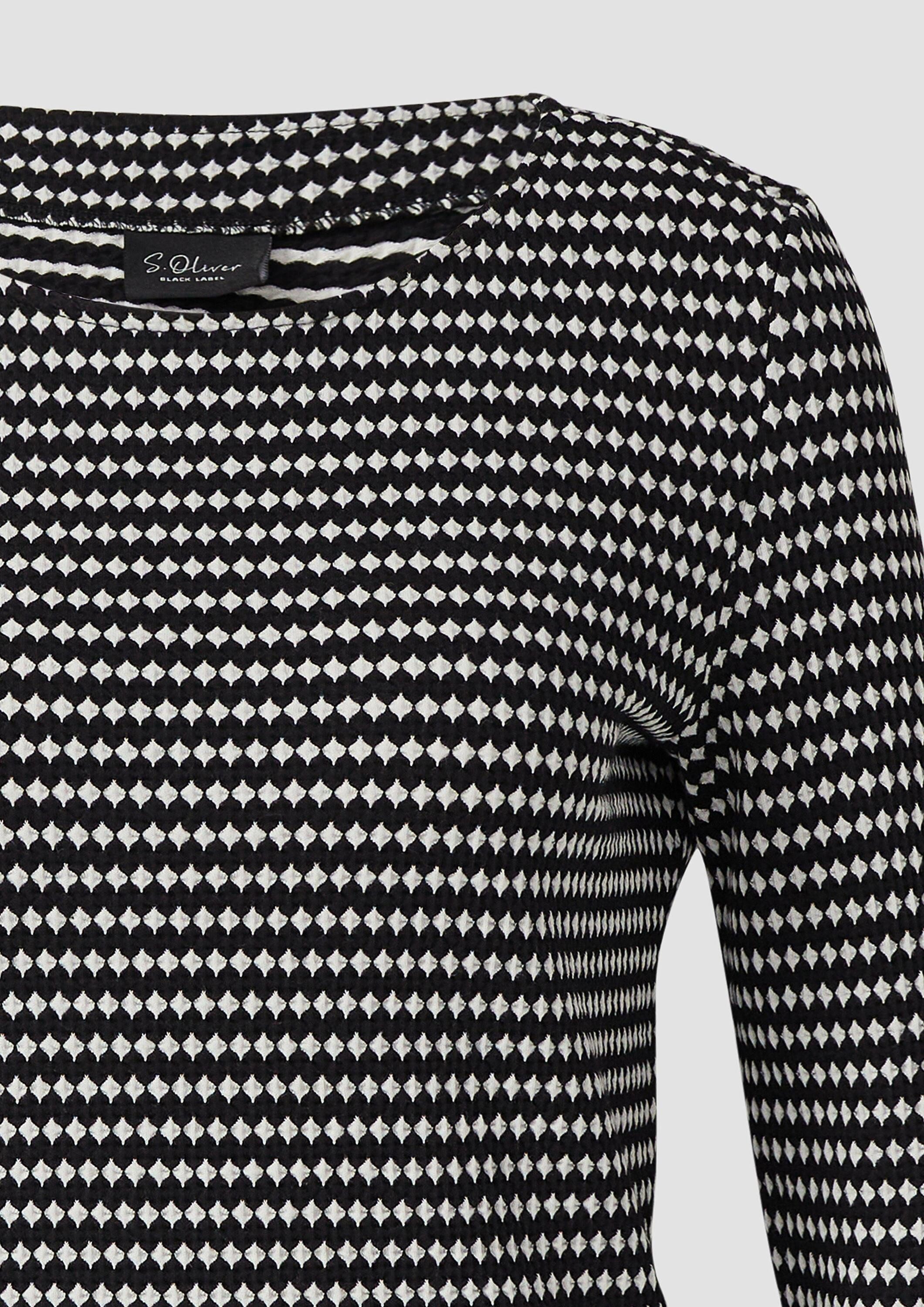 s.Oliver Langarmshirt T-Shirt Bicolor-Shirt mit Strukturmuster
