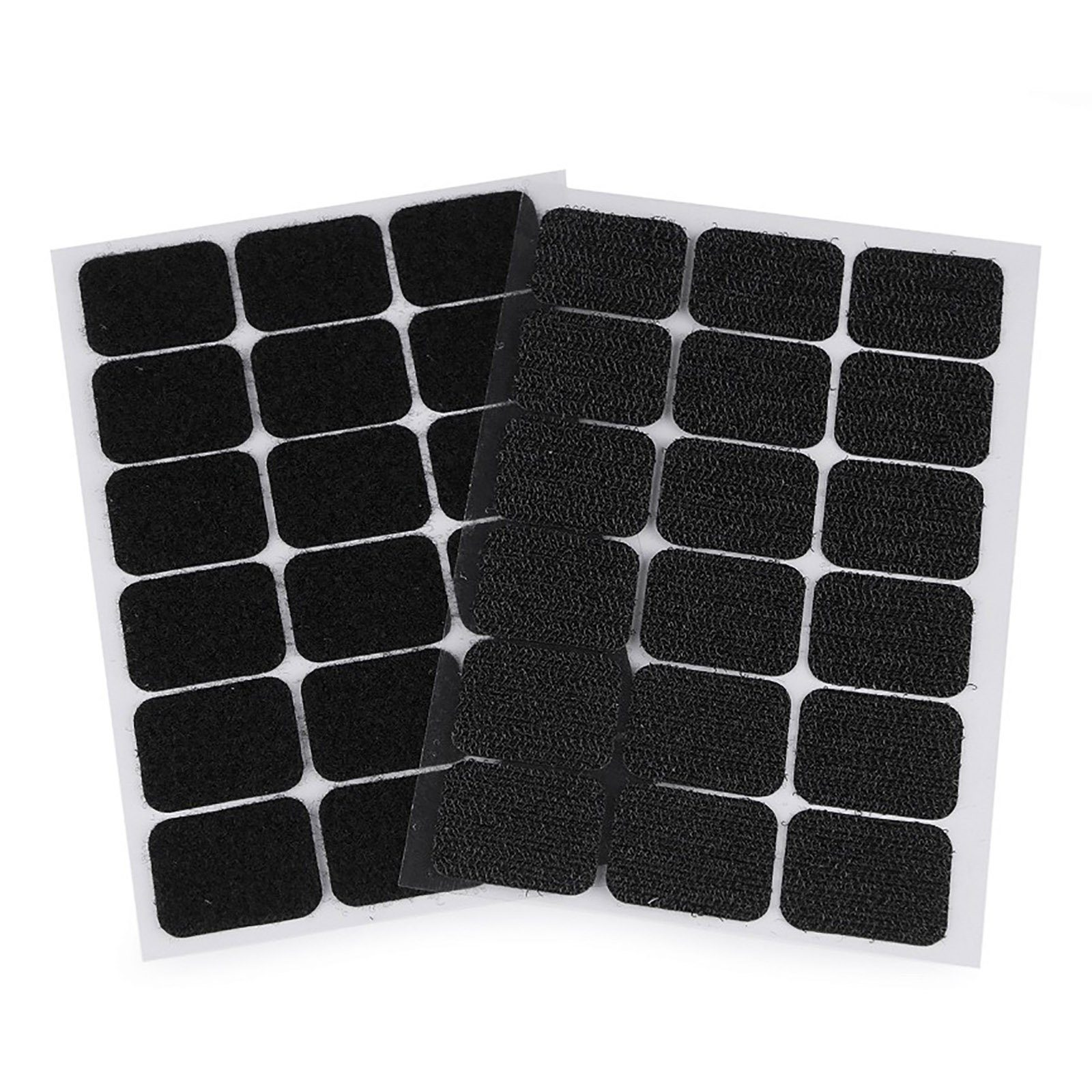 maDDma Klettband 18 Klettpunkte oder Quadrate Größenwahl selbstklebend, schwarz25x32mm