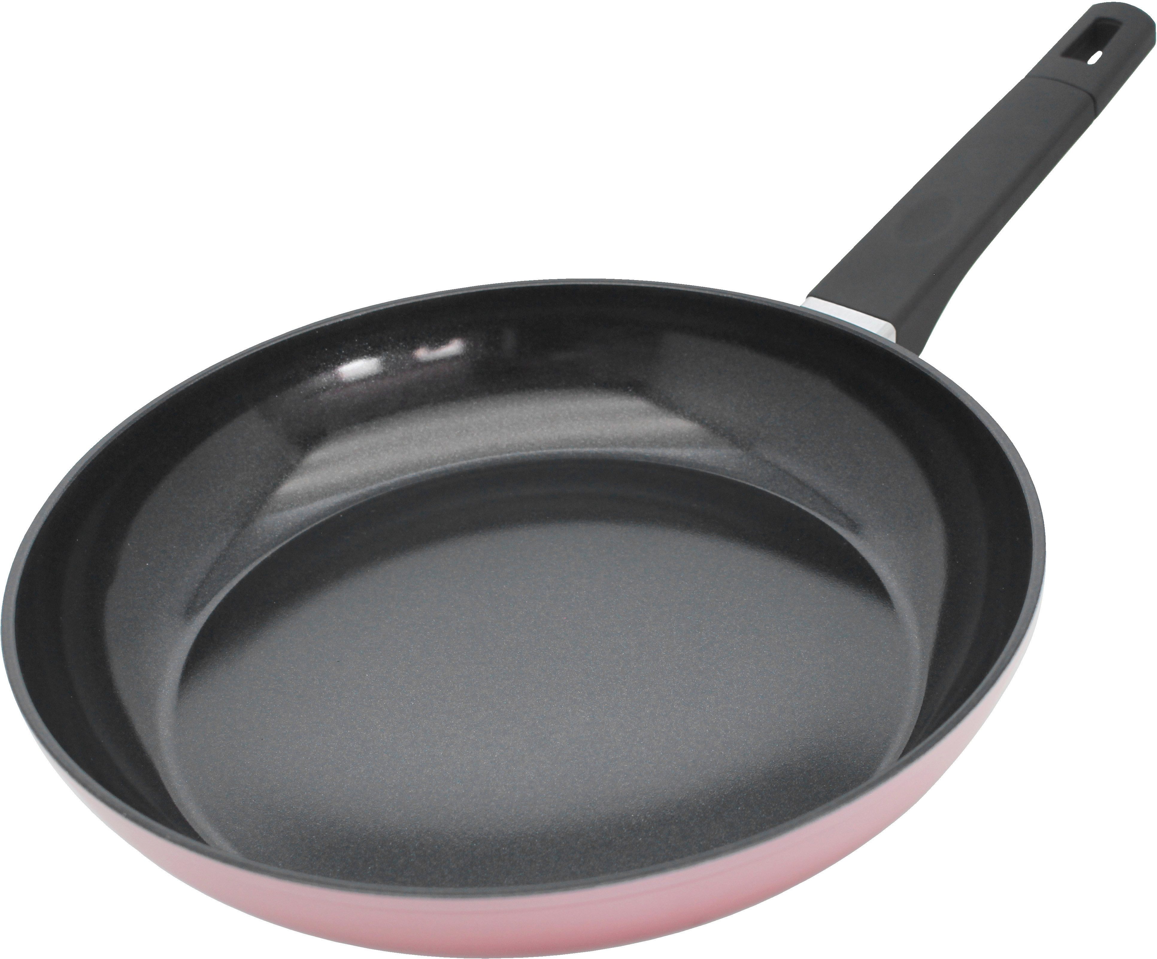 Elo Basic Bratpfanne Basic Pfanne + Gratis Mini Herzpfanne, Aluminium (Set, 2-tlg), aussen rosé Silicon Polyester beschichtet