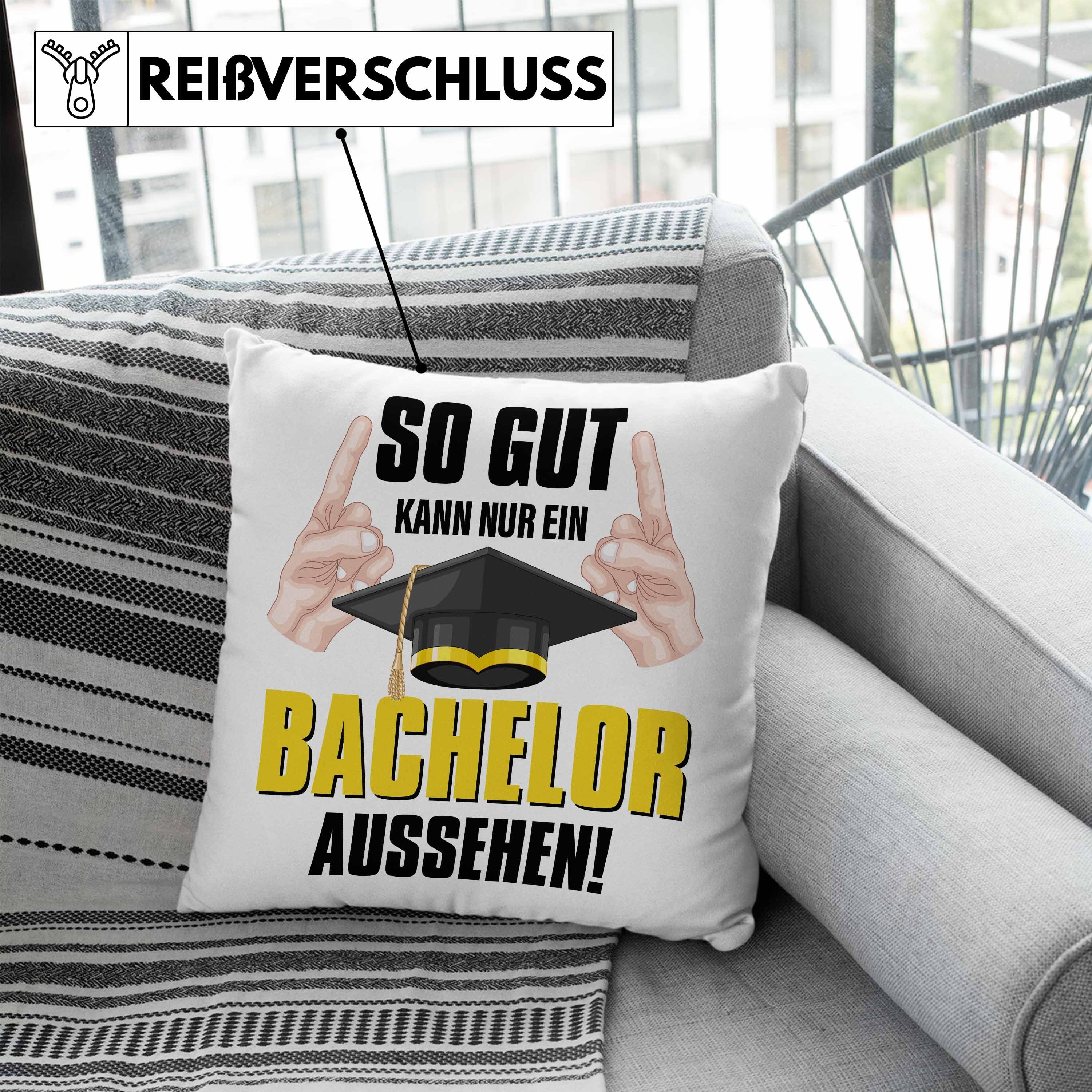 Bachelor Gut Graduation Nur 40x40 Aussehen Füllung Kissen Trendation Bachelor - So Geschenkidee Bestanden mit - Dekokissen Kann Trendation Ein Abschluss Uni Dekokissen Prüfung Blau Geschenk