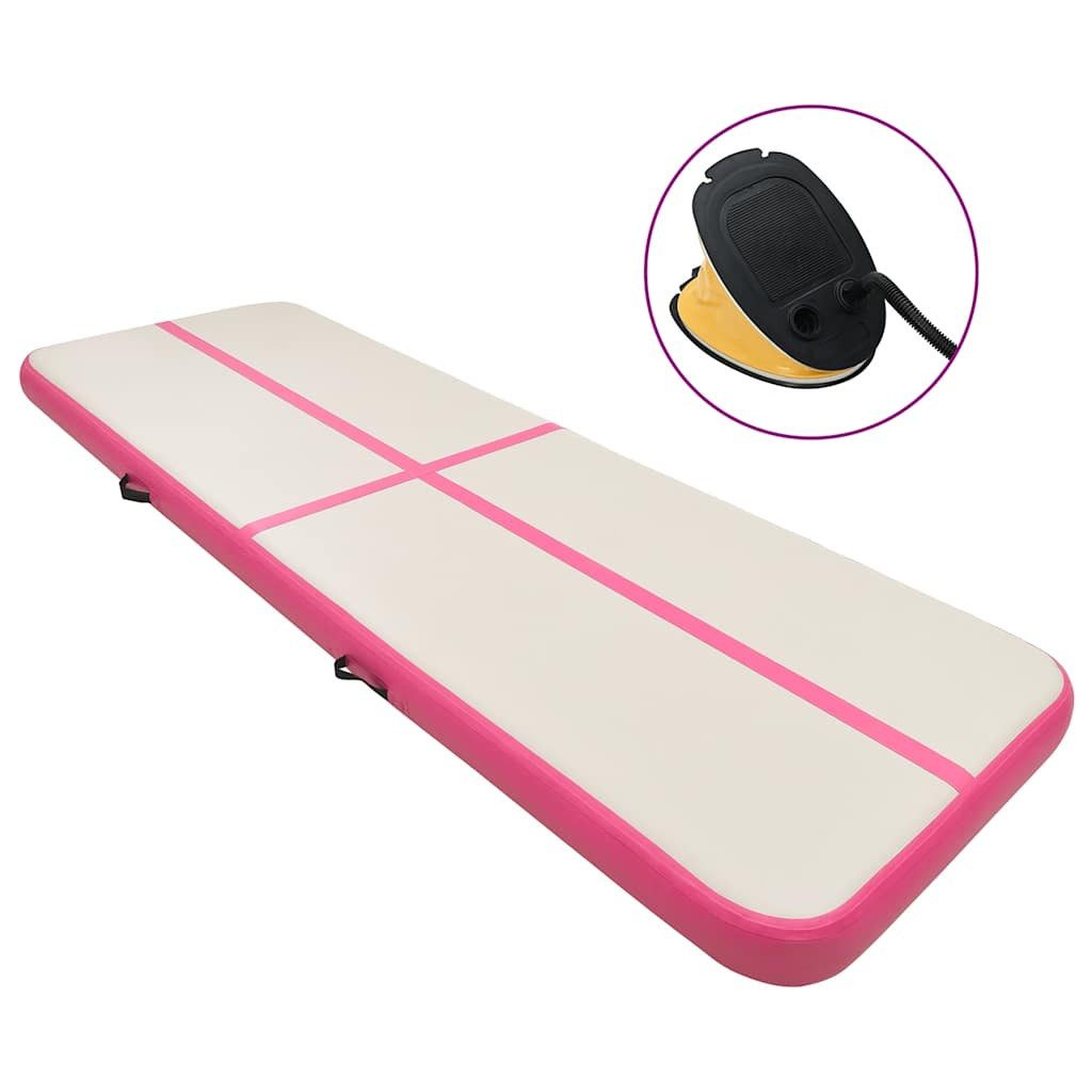 Gymnastikmatte Aufblasbare Gymnastikmatte mit Pumpe 300x100x20 cm PVC Rosa