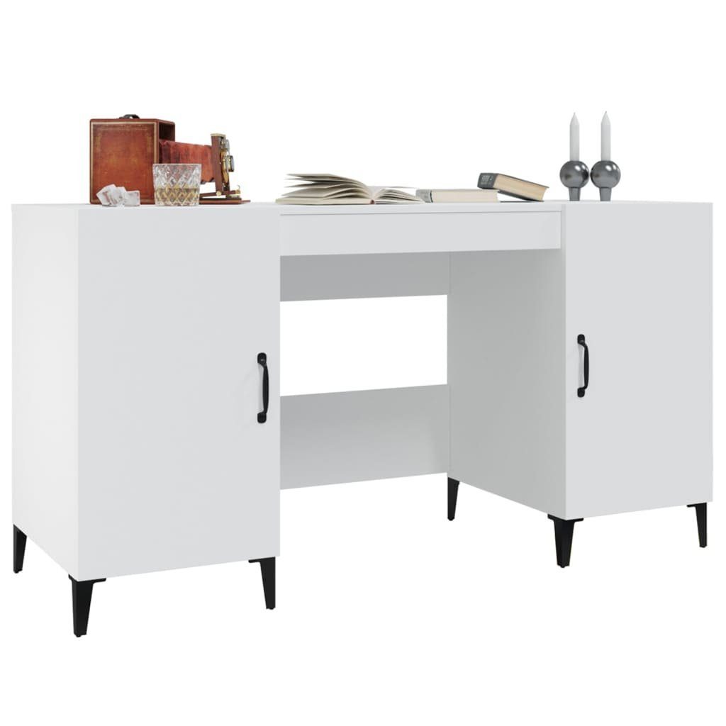 140x50x75 Holzwerkstoff cm Weiß furnicato Schreibtisch