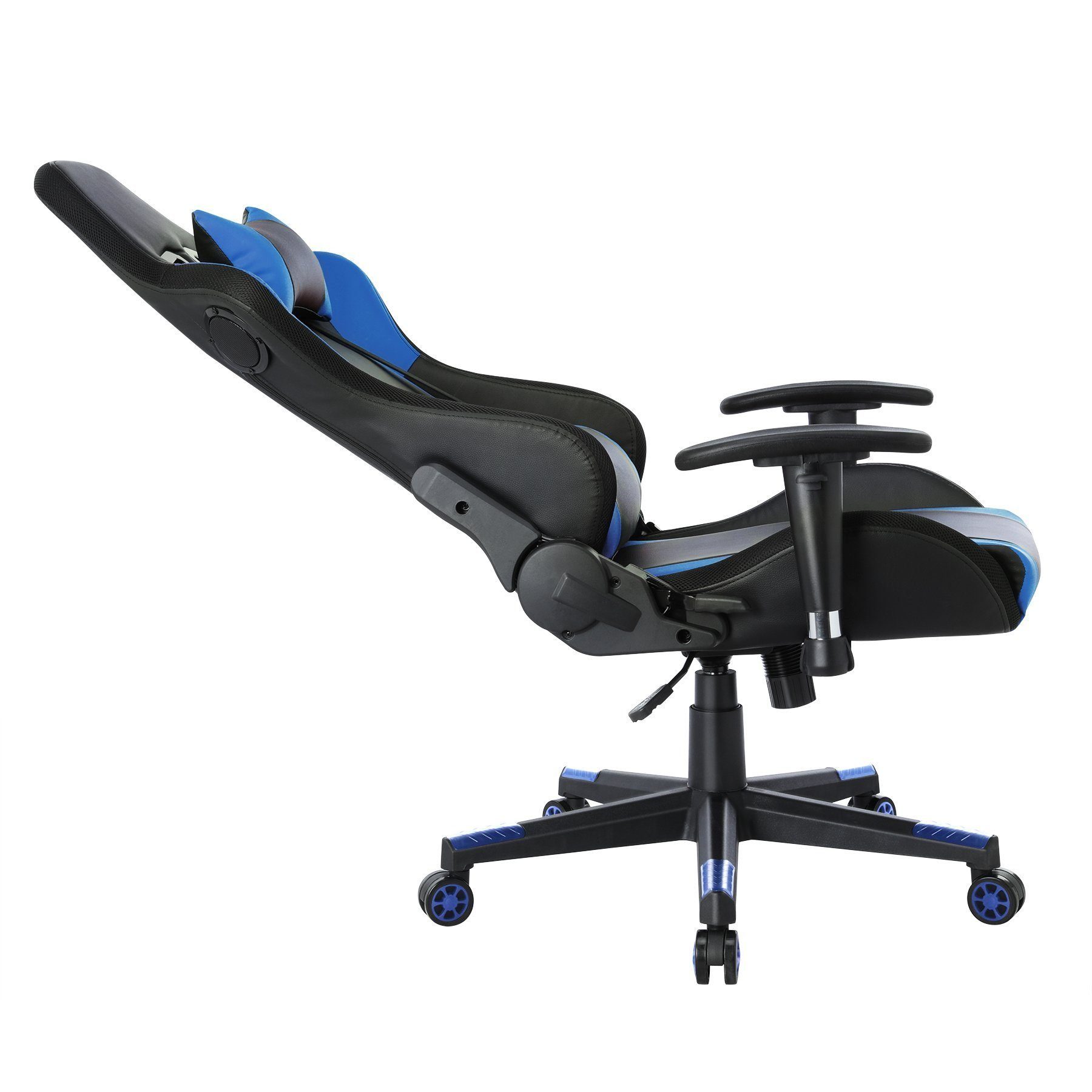 Chair Hoher ergonomischer Gaming LED-Leuchten Gaming Blau Lautsprechern Stuhl HomeMiYN Bürostuhl