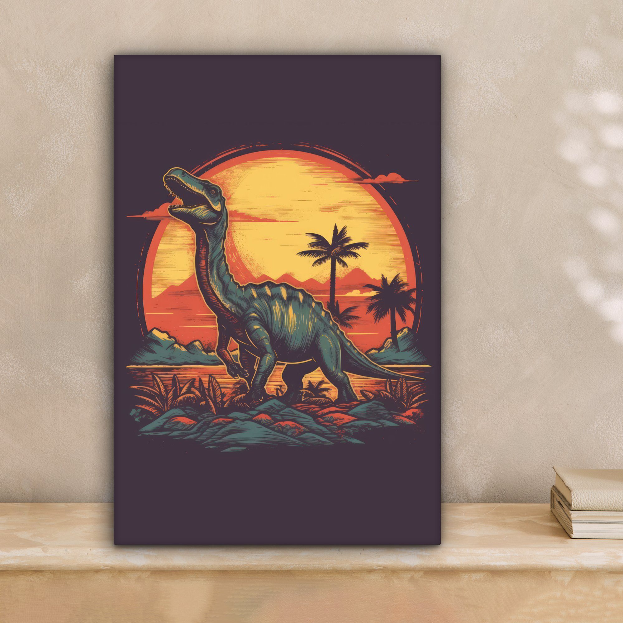 OneMillionCanvasses® Leinwandbild Retro - Dinosaurier - günstig online kaufen