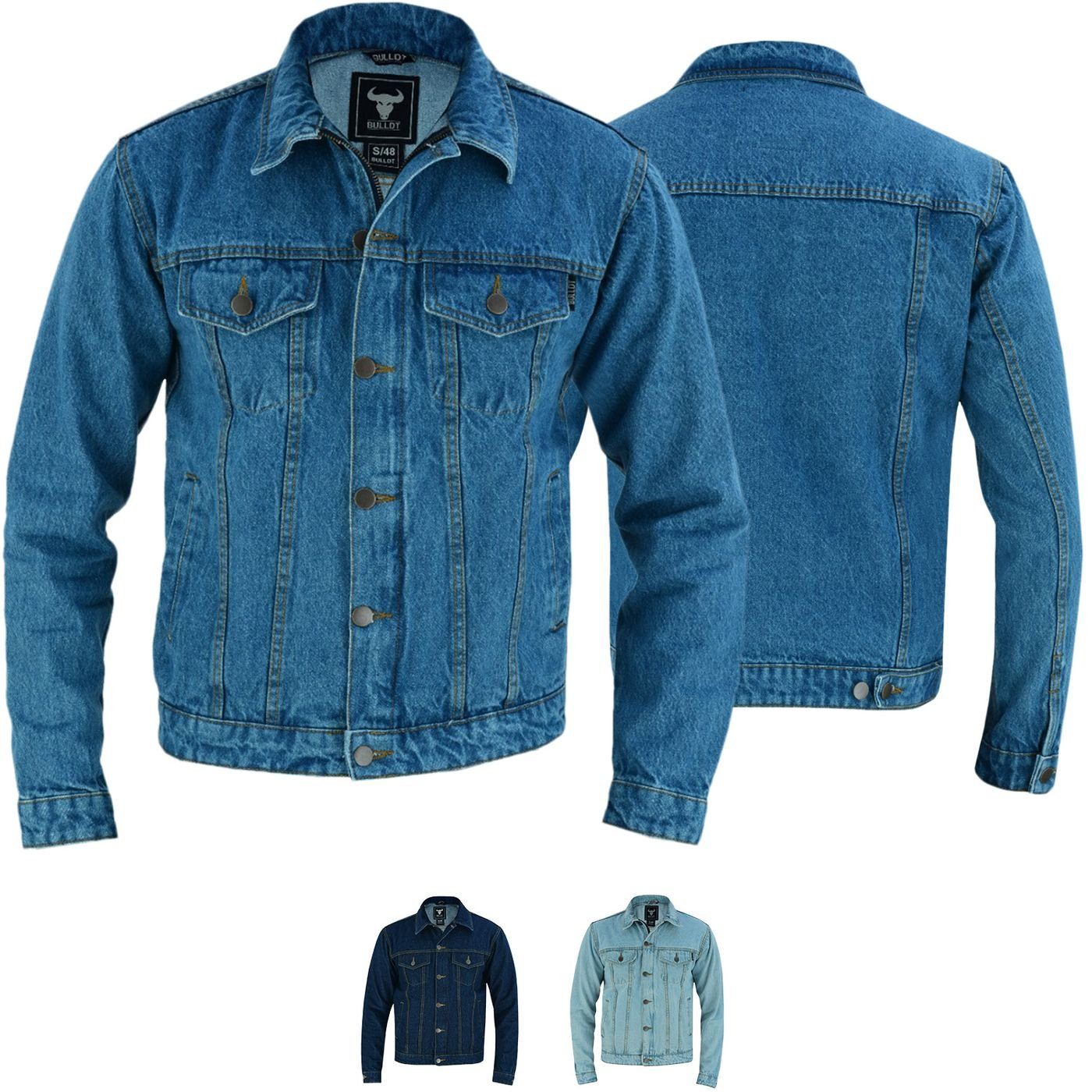 BULLDT Motorradjacke BLD312J Jeansjacke BULLDT Mittelblau biker Motorradjacke Denim Jacke Trucker