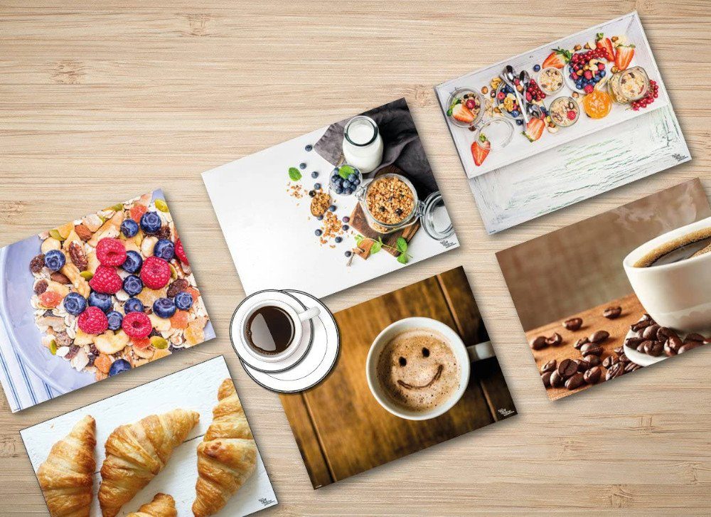 Tischsetmacher Platzset Tischsets I Platzsets - Frühstück Set "Guten Morgen" - 6 Motive à 2 Stück aus hochwertigem Papier 44 x 32 cm, (12-St)