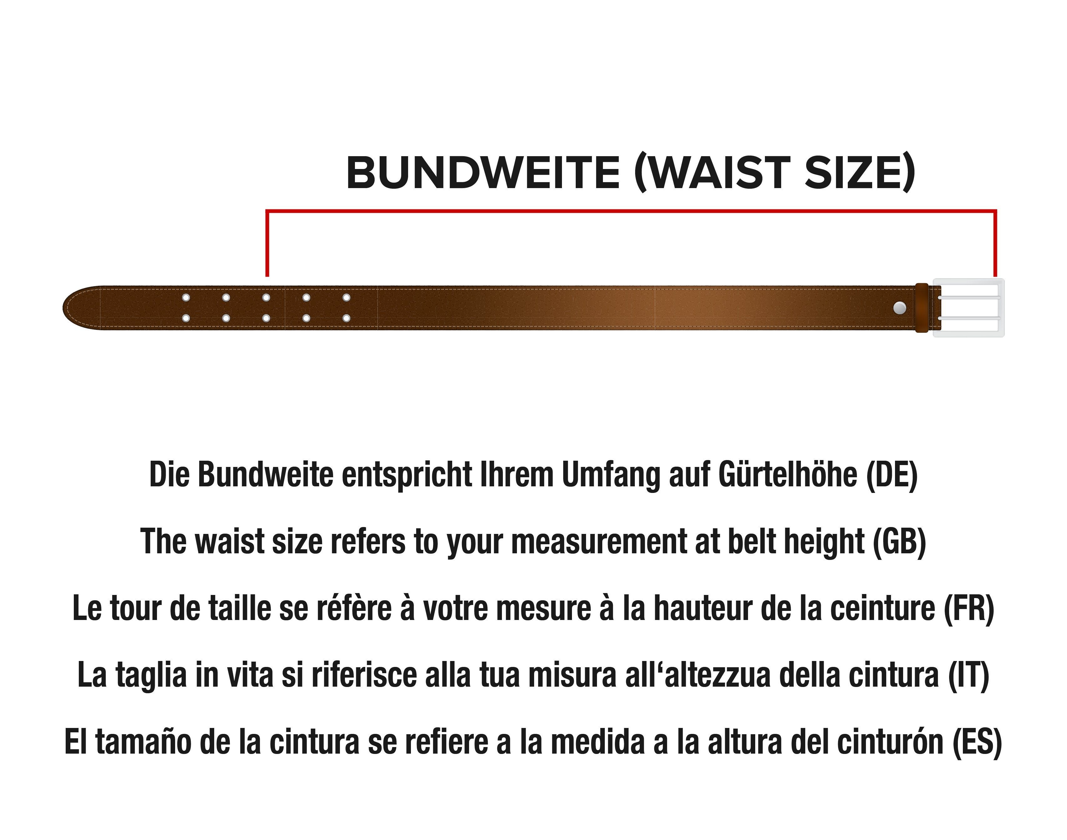 COLOGNEBELT Ledergürtel E21-SL mit Schlicht Dornschließe, modern IN MADE Rot GERMANY dennoch