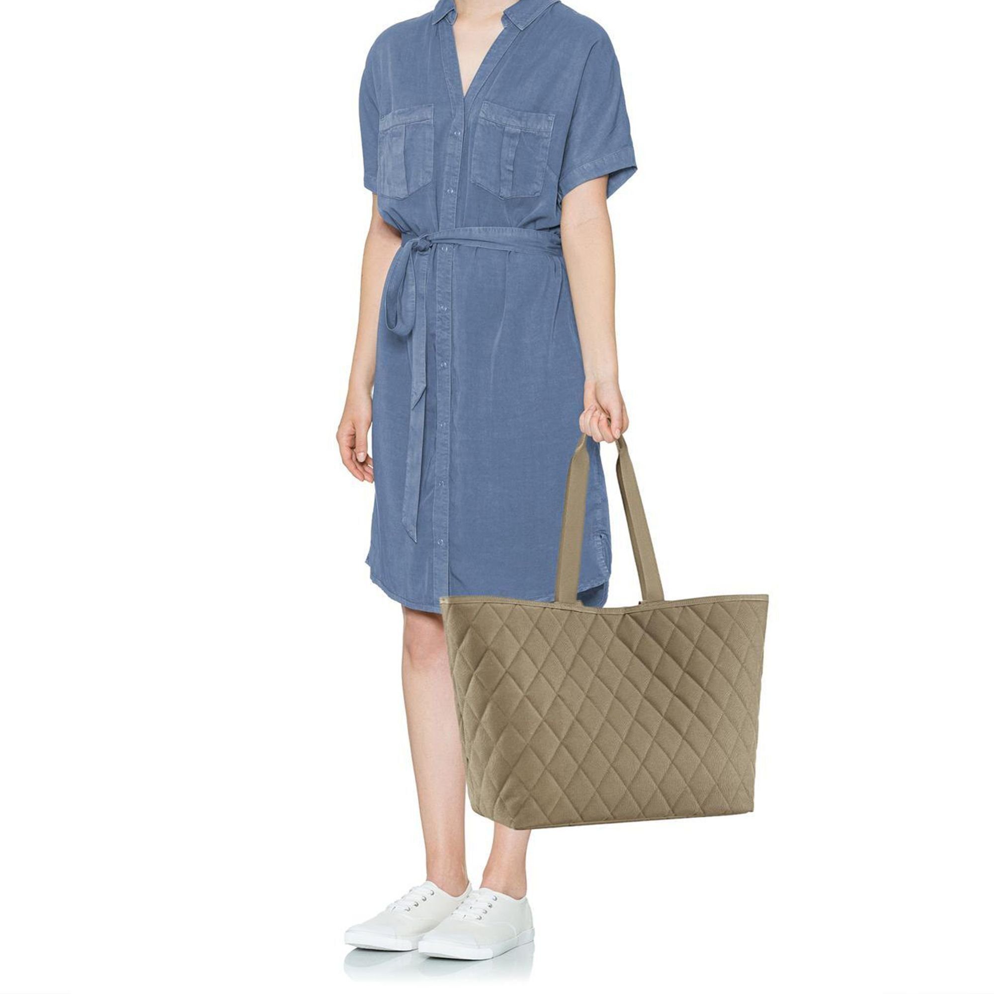 Shopper Polyester REISENTHEL® olive Shopping, rhombus