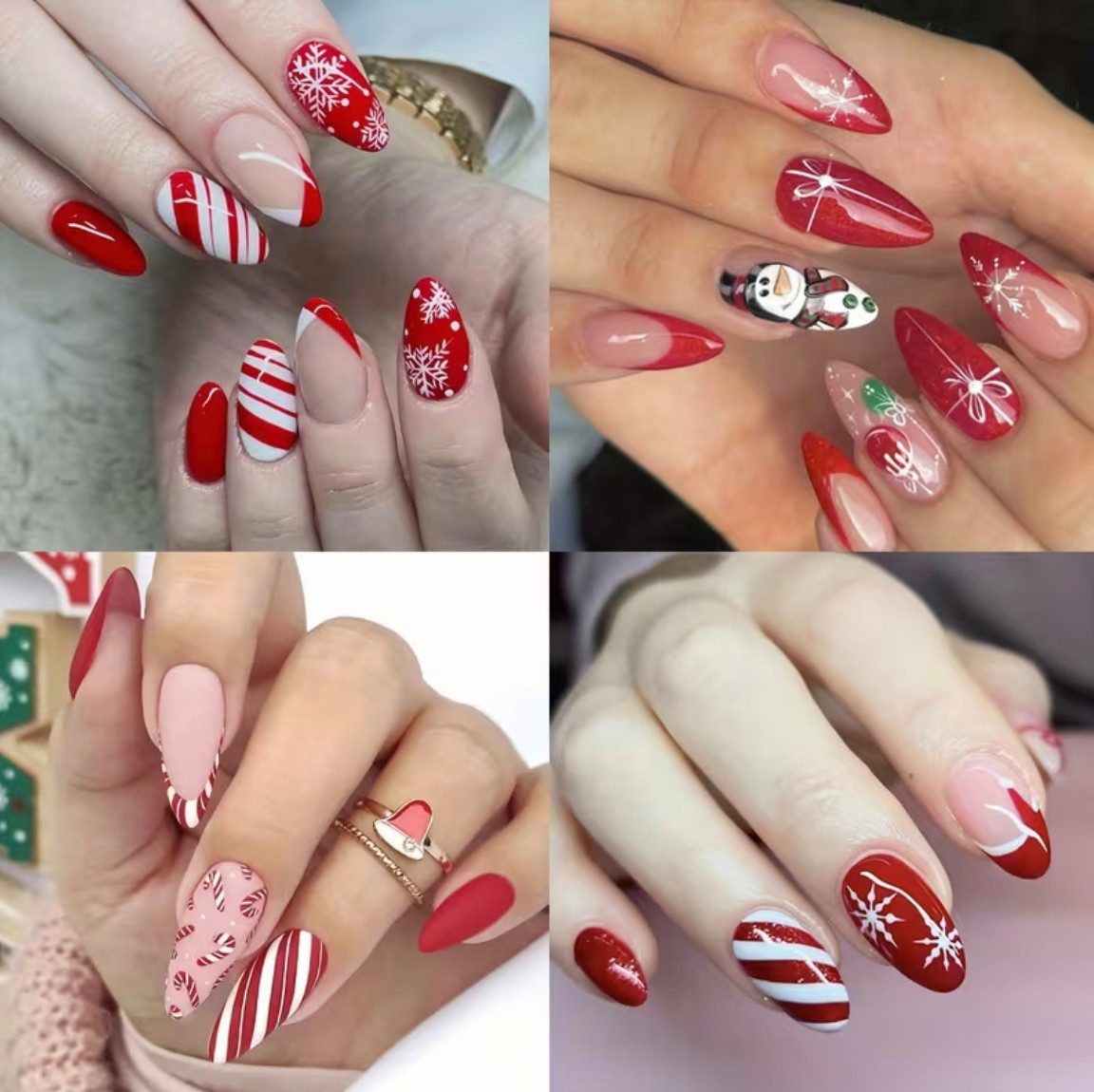 Samira Kunstfingernägel Weihnachten Nägel zum Aufkleben Press On Nails 96Stück, Weihnachtlich, Beste Qualität