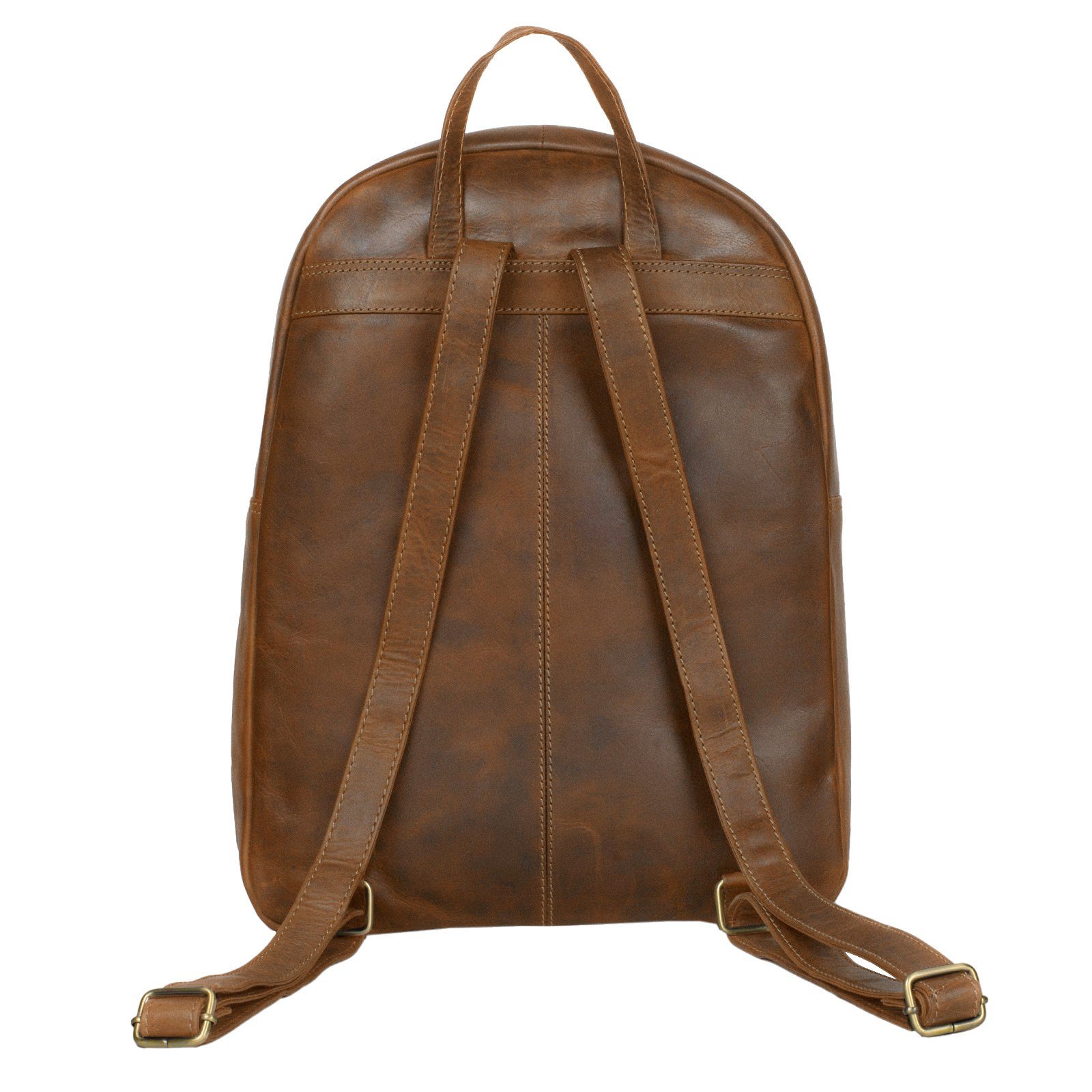 - Notebook-Rucksack Leder-Rucksack dunkelbraun STILORD groß Vintage "Conner" mocca