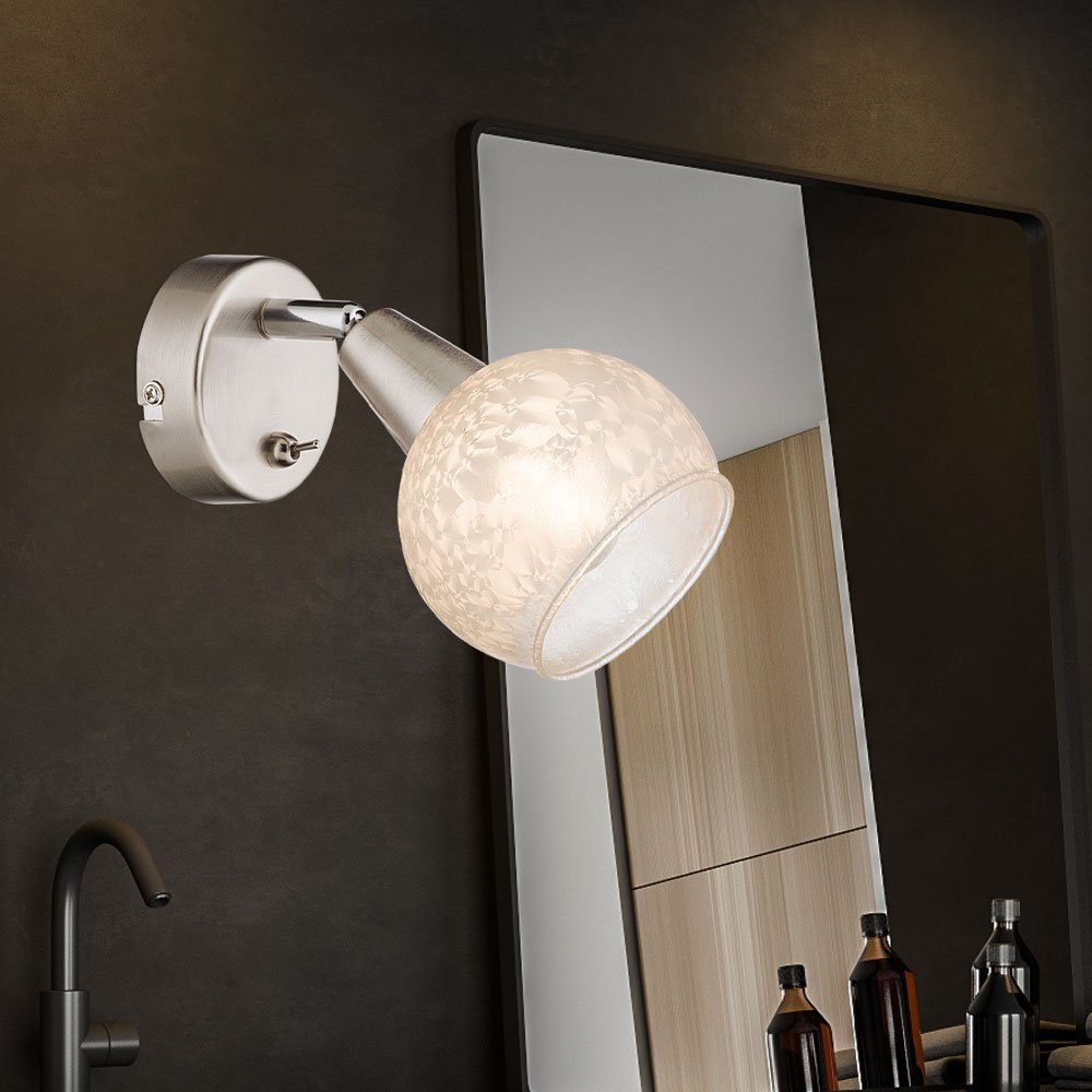 etc-shop LED Wandleuchte, Leuchtmittel inklusive, Warmweiß, Glas Kugel Wand  Leuchte Lampe Strahler schwenkbar-