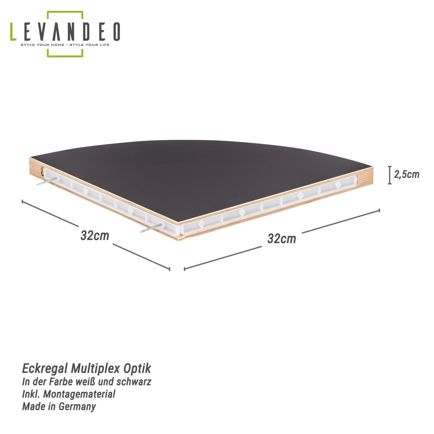 Levandeo® Wandregal, Wandregal Eckregal Schwarz Hängeregal Schweberegal Wan günstig online kaufen