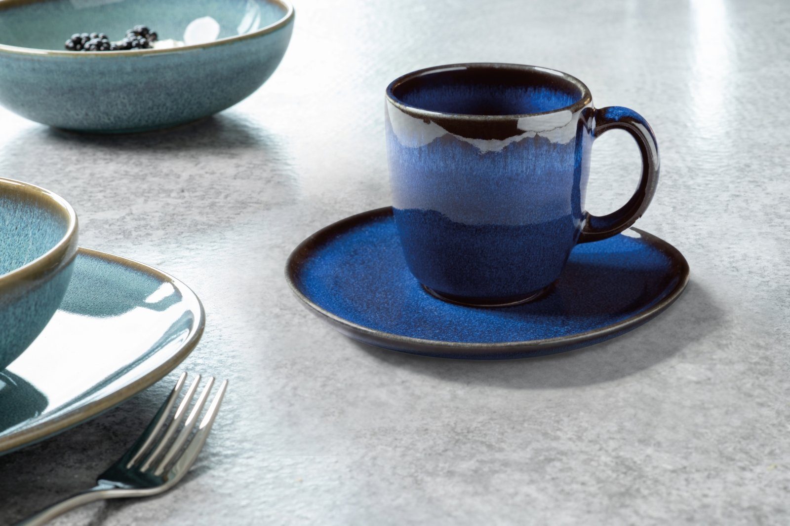 like. by Villeroy & Boch Tasse Lave bleu Kaffeeobertasse, Steingut
