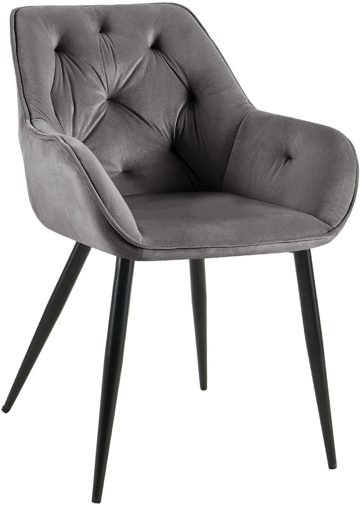 CLP Besucherstuhl Cassis, Polsterung mit Samtbezug, Metallgestell günstig online kaufen