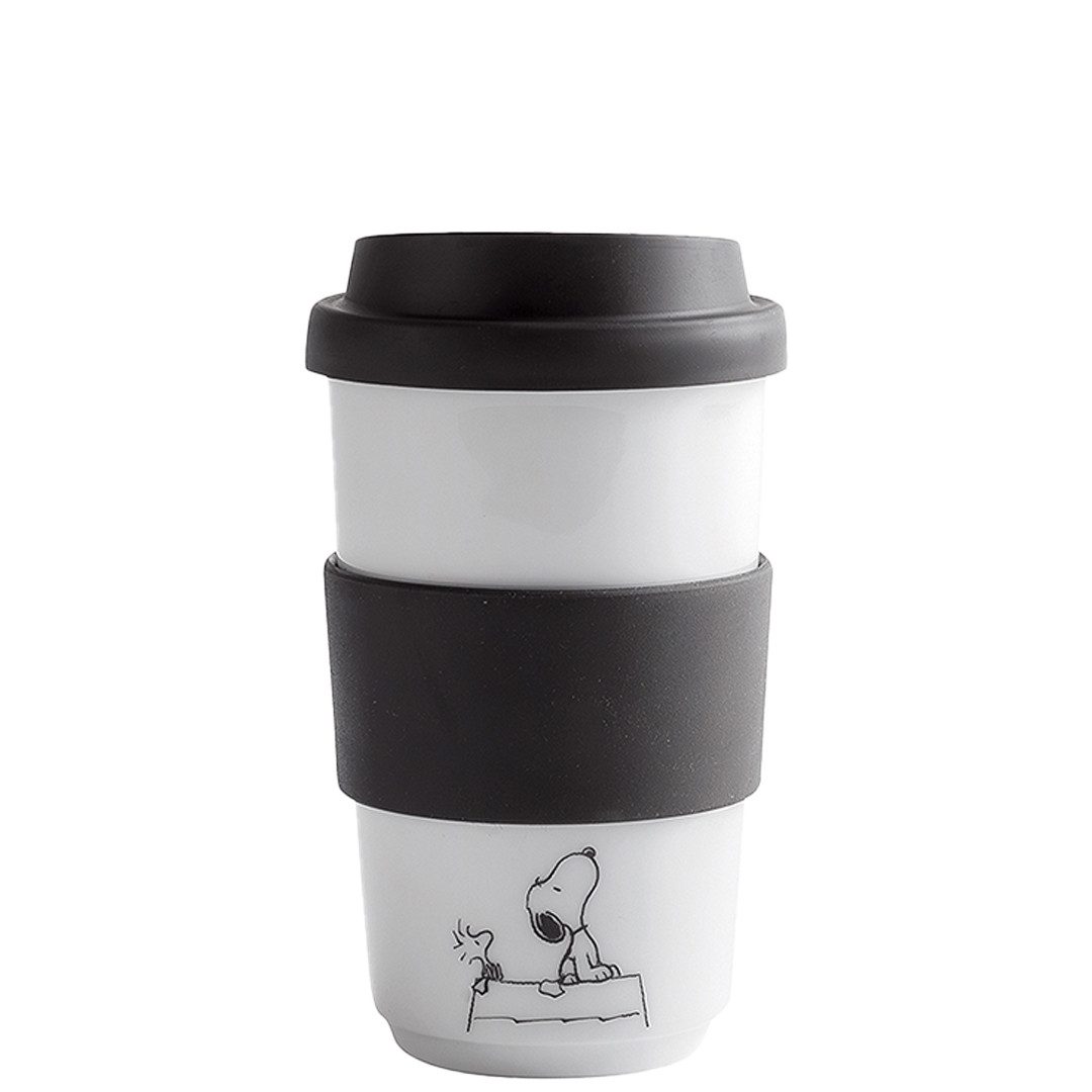 KAHLA Coffee-to-go-Becher fillit Becher 0,40 l Peanuts + Trinkdeckel, 1-tlg., Porzellan, einwandig, Made in Germany