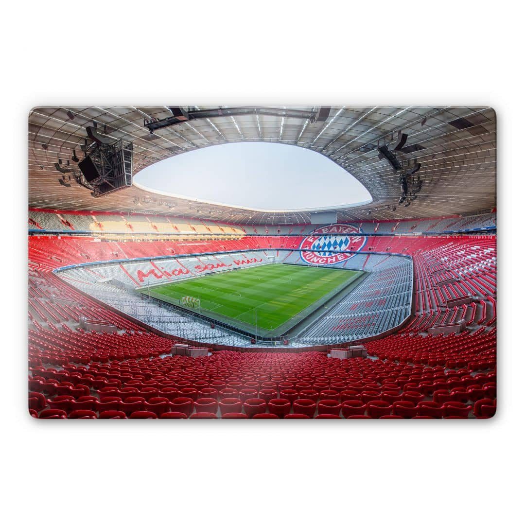FC Bayern München Glasbild Fußball Glasbild FCB Stadion Bayern München Mia san mia, Sportverein Deko Зображення