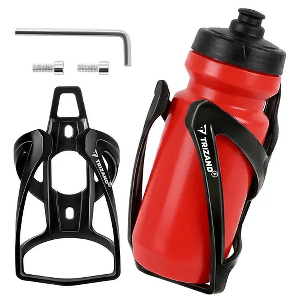 Trizand Fahrrad-Flaschenhalter Trinkflaschenhalter Rahmenhalterung Getränkekorb, (Spar-Set, 1-St., 15 x 8 x 8 cm leicht), universell, 65 mm Lochabstand, leicht, PP
