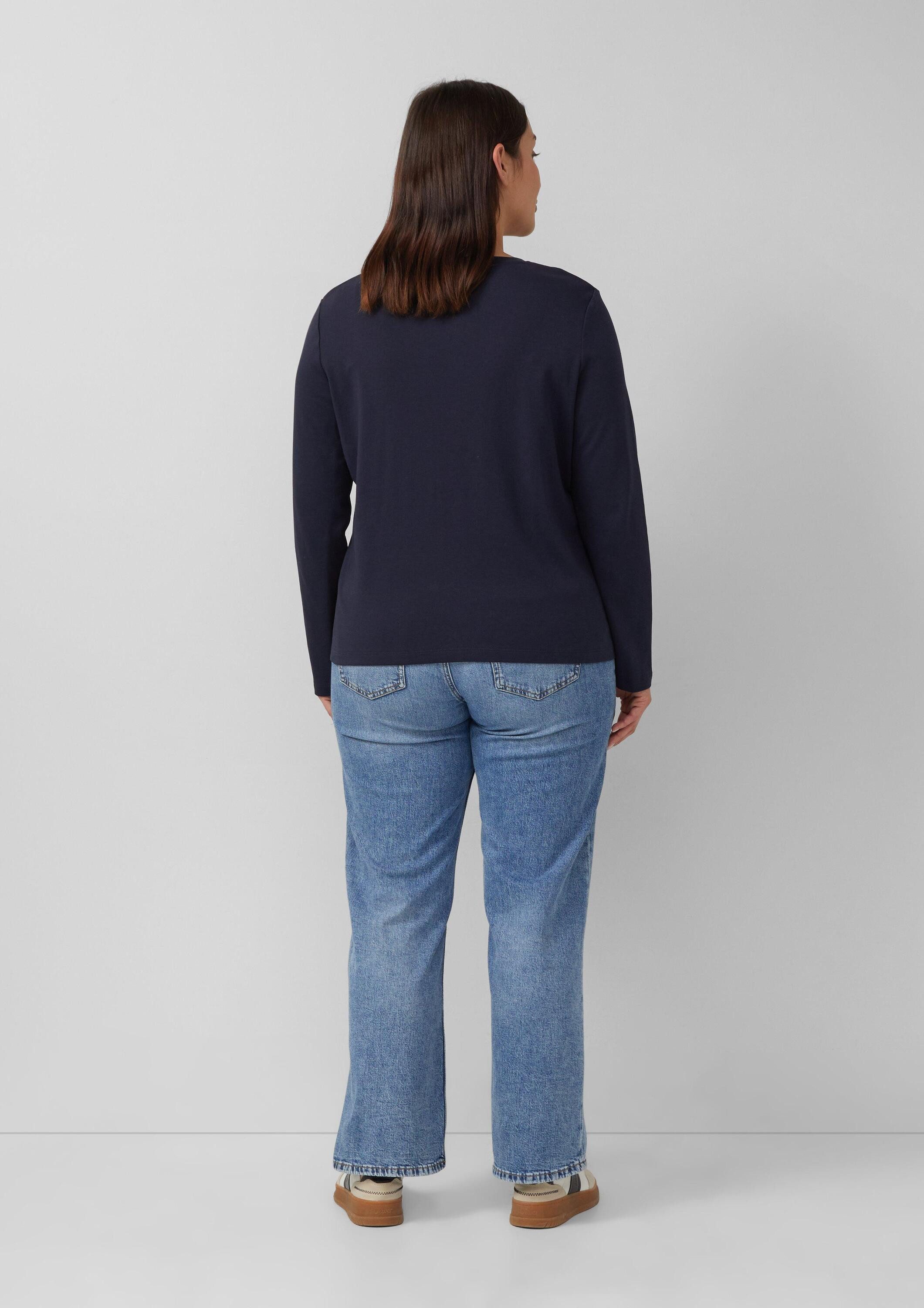 s.Oliver Langarmshirt T-Shirt Longsleeve mit Stickerei-Detail günstig online kaufen