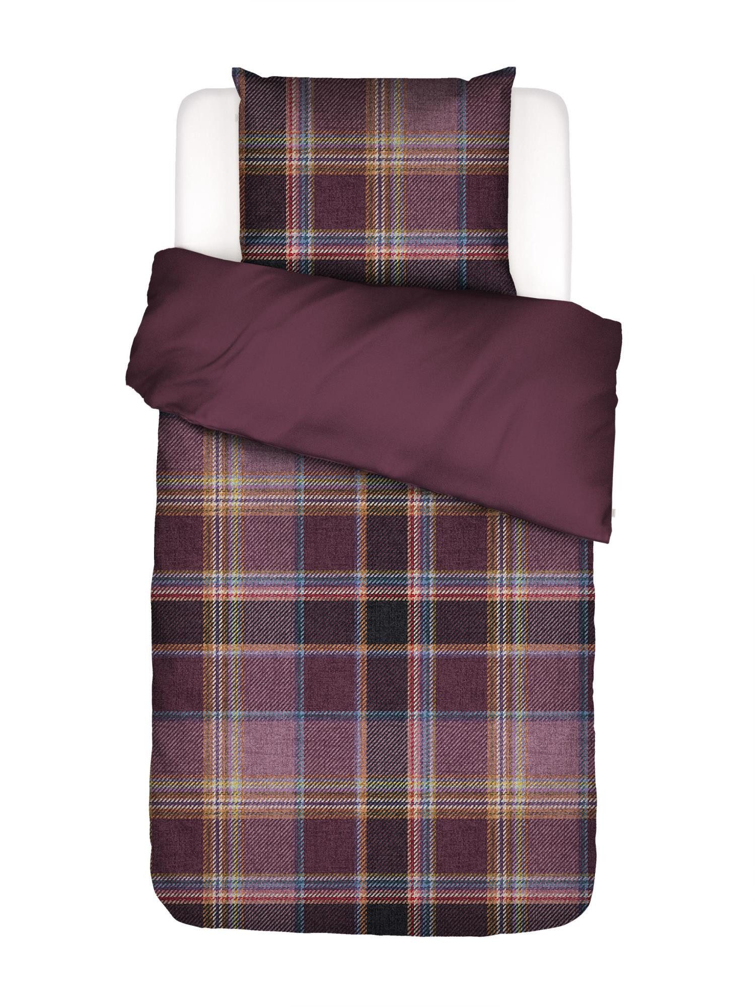 Essenza Bettwäsche Meau, Baumwolle-Lyocell-Gemisch, 2 teilig, mit karo muster