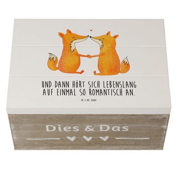 Mr. & Mrs. Panda Dekokiste Füchse Liebe - Weiß - Geschenk, Ehemann, Freund, Dekokiste, Partner, (1 St)