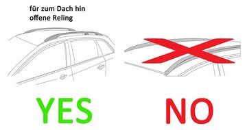 VDP Dachbox, (Für Ihren VW Touran ab 2015, Relingträger und Dachbox im Set), Dachbox CUBE470 + Relingträger Quick Stahl XL für VW Touran ab 2015