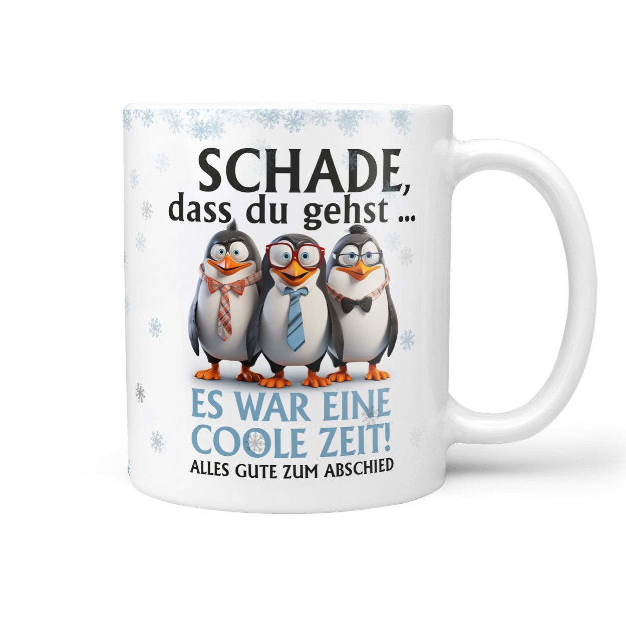 Sunnywall Tasse Schade Dass Du Gehst Jobwechsel Tasse Geschenk - Pinguin, Keramik, inkl. Geschenkkarte