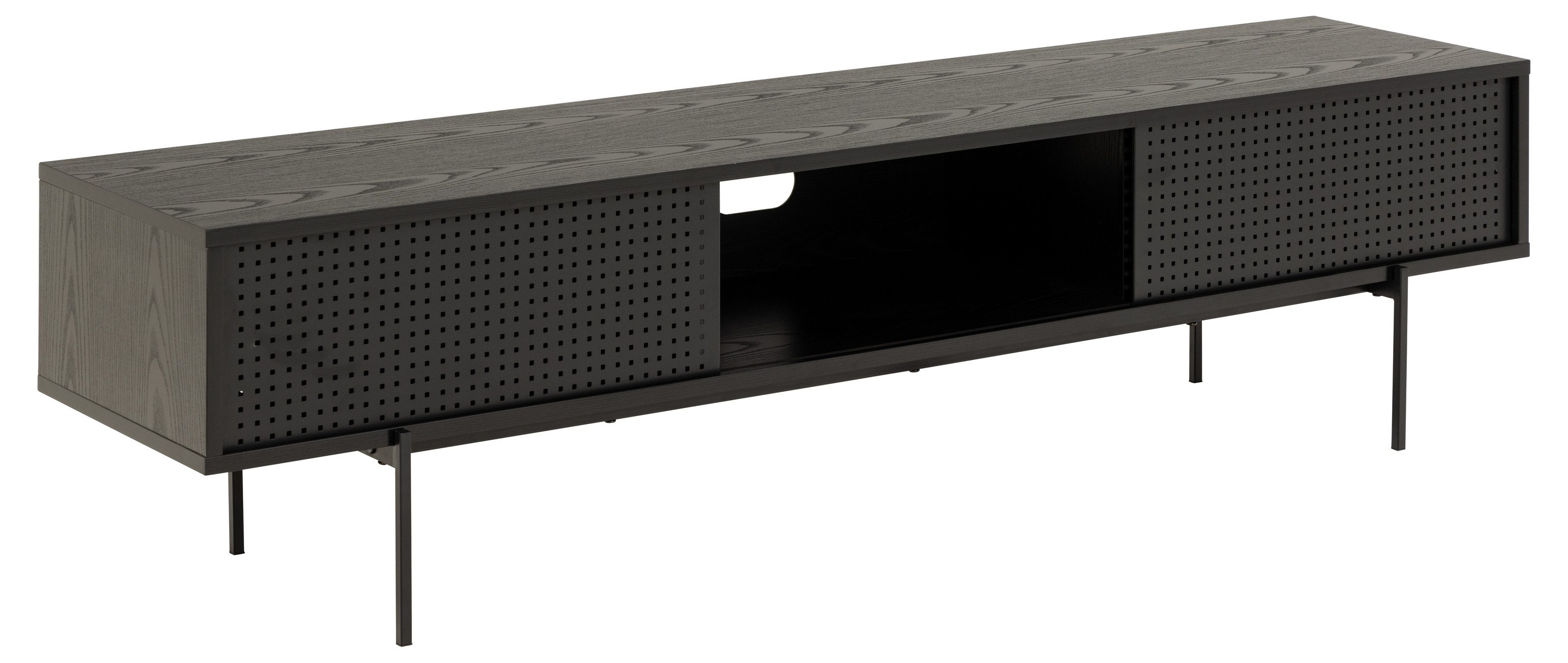 ACTONA GROUP TV-Board in schwarz, MDF, Stahl - 180x44,5x40cm (BxHxT)
