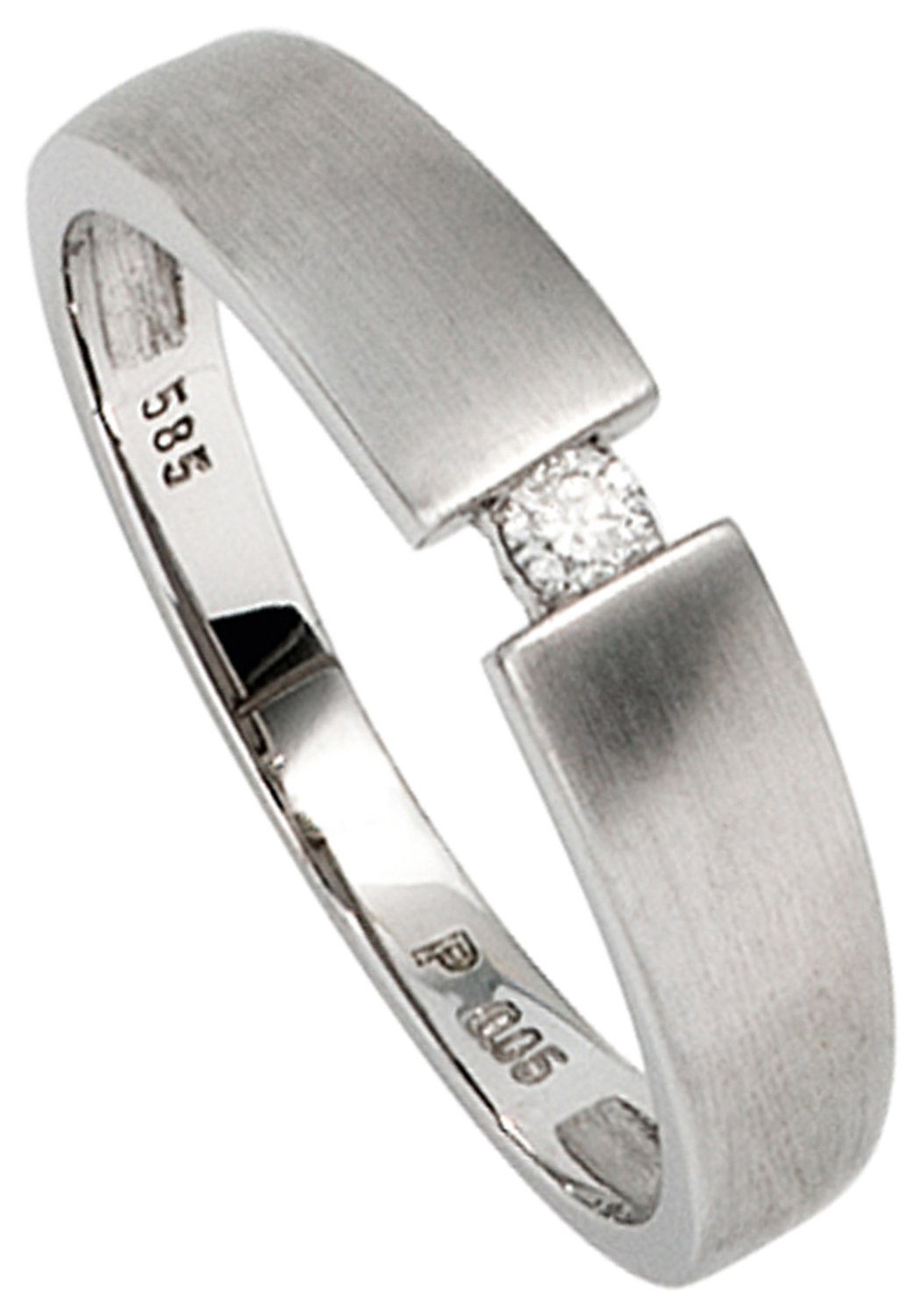JOBO Solitärring, 585 Weißgold mit Diamant 0,05 ct.