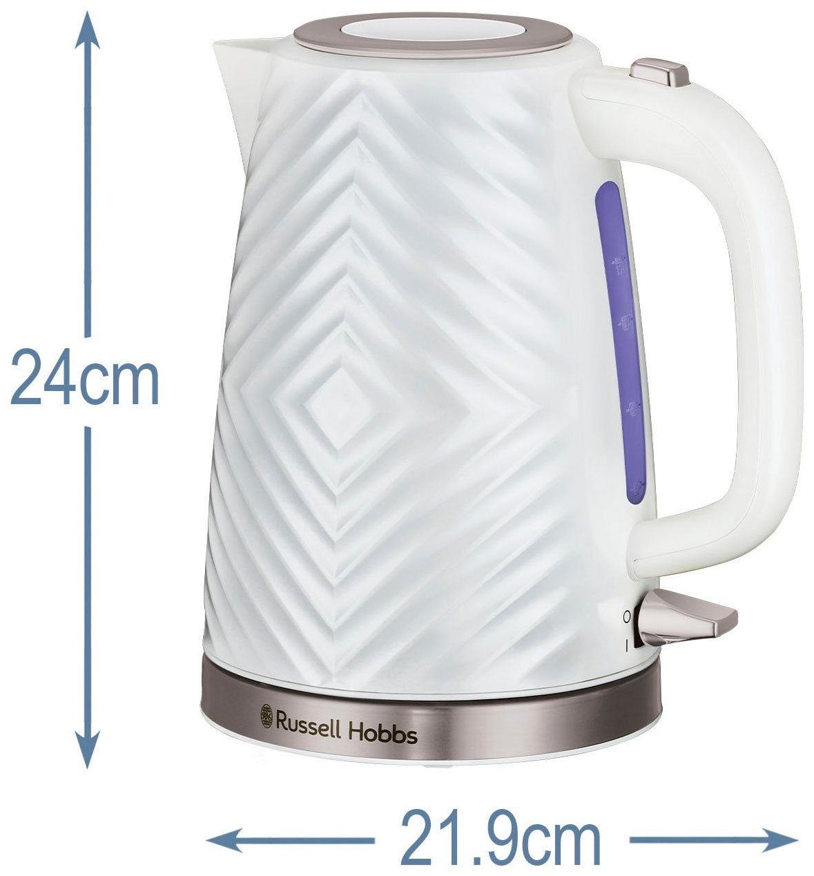RUSSELL HOBBS Wasserkocher Groove 26381-70, weiß, 1,7 l, 2.400 Watt, herausnehmbarer Kalkfilter, 1,7 l, 2400 W