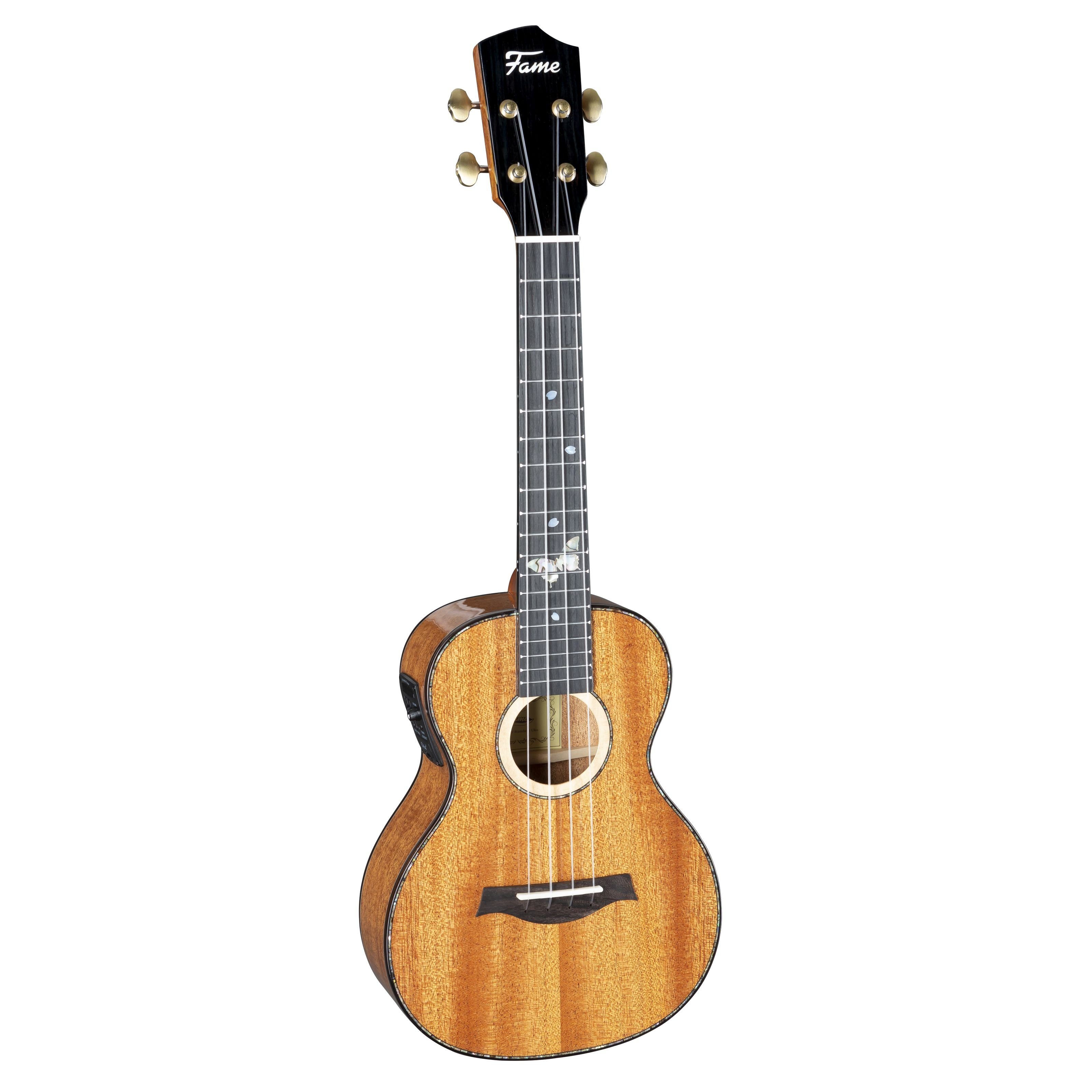 FAME Ukulele, Konzert Ukulele Massive Mahagoni-Decke Hochglanz-Finish Belcat Tonabnehmersystem Inklusive Gigbag Standard Uke Mahagoni, Ukulelen, Konzert Ukulelen, Konzert Ukulele, Massive Mahagoni-Decke, Belcat Tonabnehmersystem