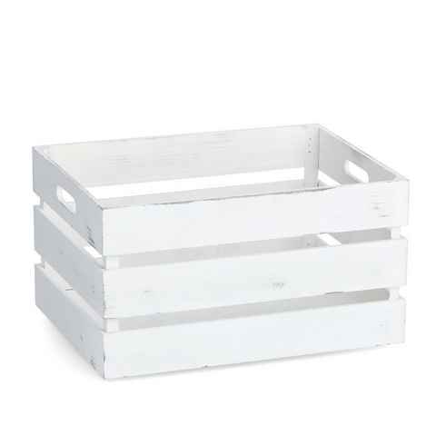 Zeller Present Aufbewahrungsbox Aufbewahrungskiste 39 x 29 Vintage Weiß (1 Aufbewahrungskiste), Ordnungsbox Obstkiste
