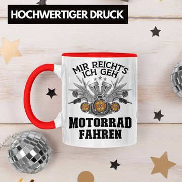 Trendation Tasse Trendation - Motorradfahrer Geschenk für Männer Motorrad Tasse mit Spruch Kaffeetasse für Biker Herren