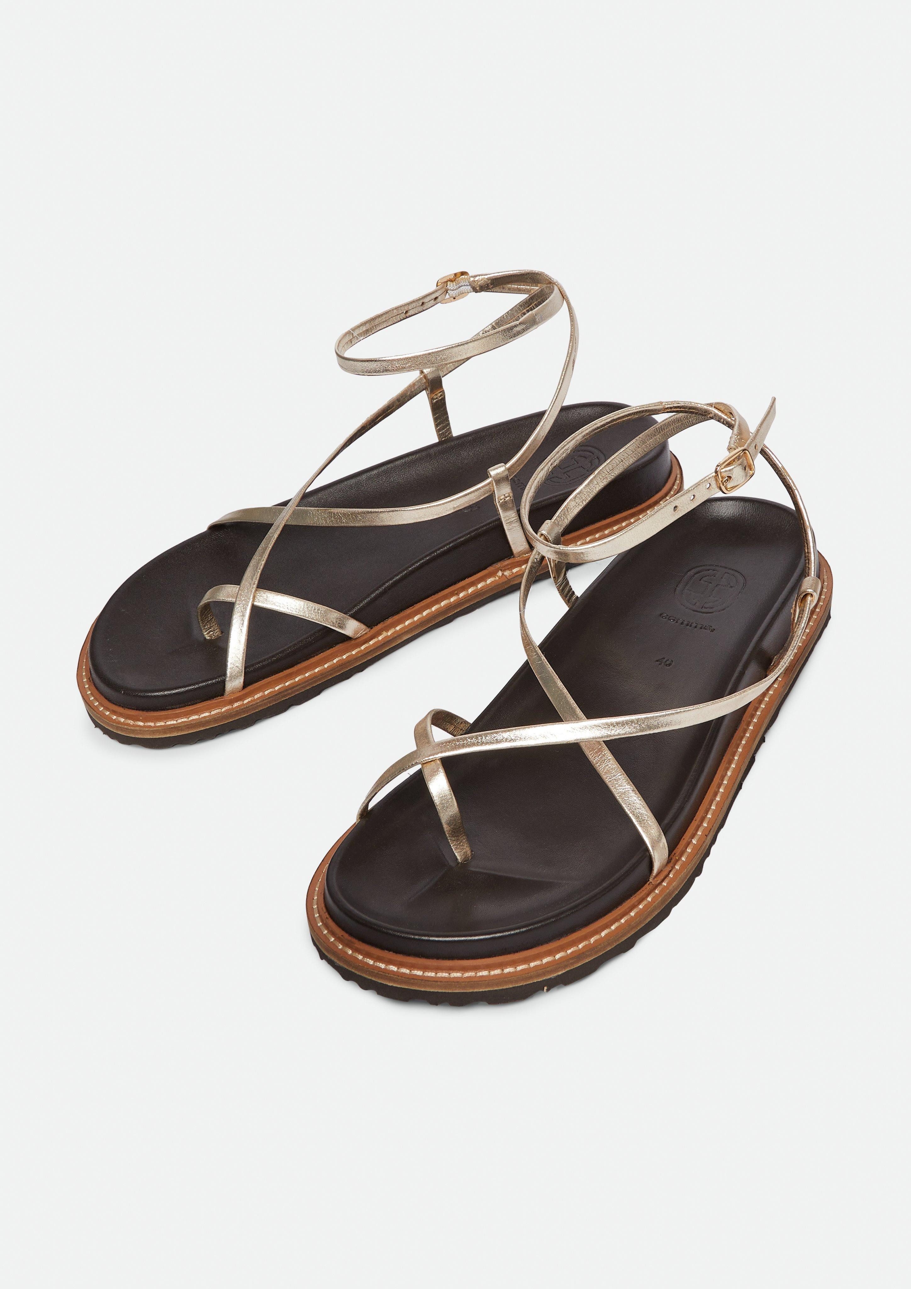 Comma Riemchen-Sandalen aus Glattleder Sandale günstig online kaufen