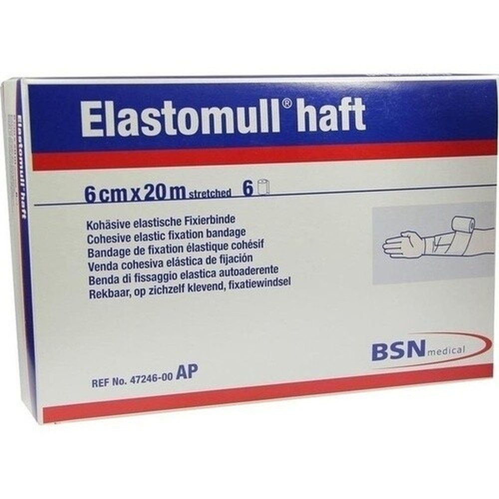 Elastomull Bandage ELASTOMULL haft 6 cmx20 m Fixierbinde 6 Stück