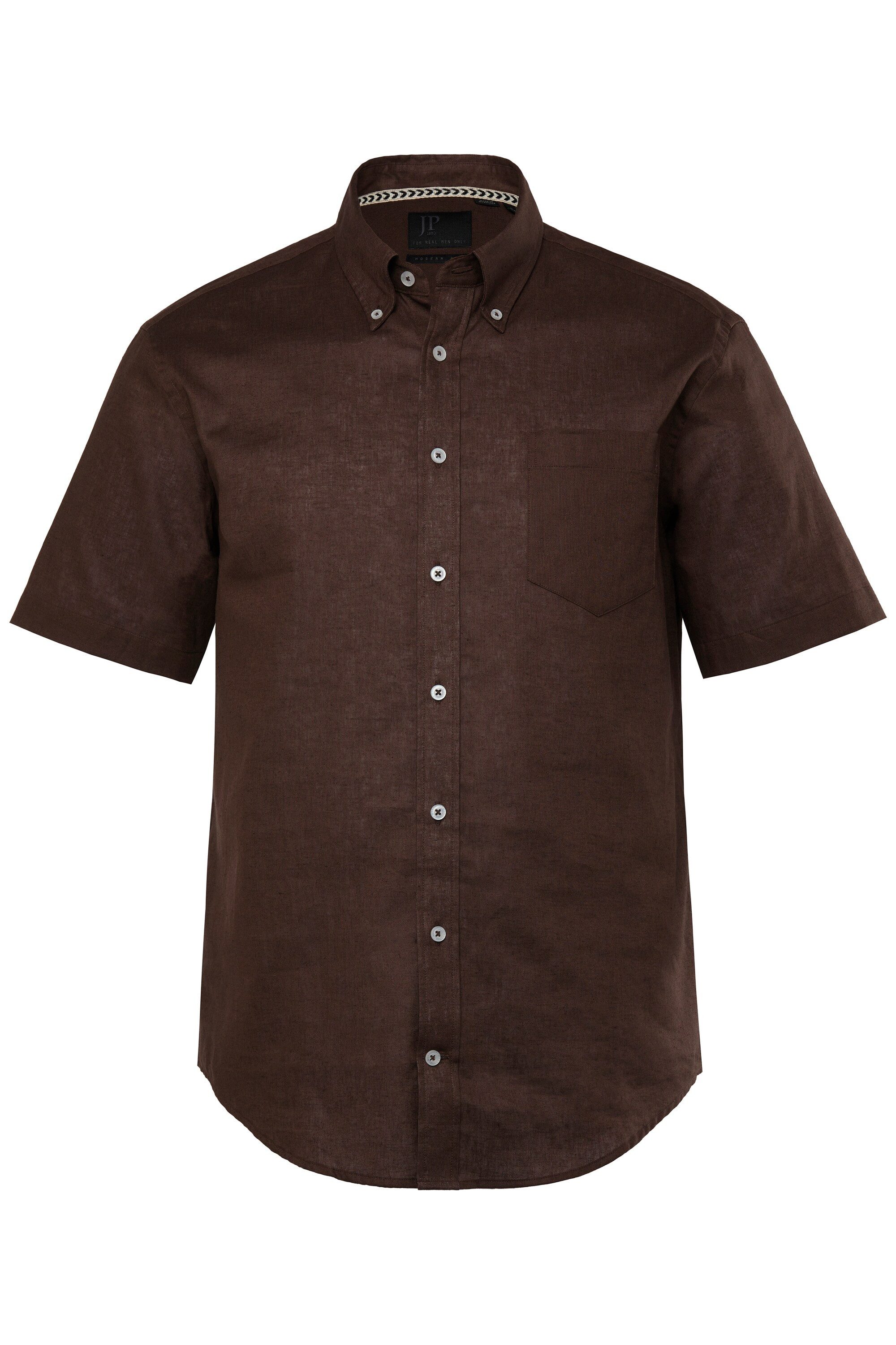 JP1880 Kurzarmhemd Hemd Halbarm Leinenmix Buttondown-Kragen günstig online kaufen