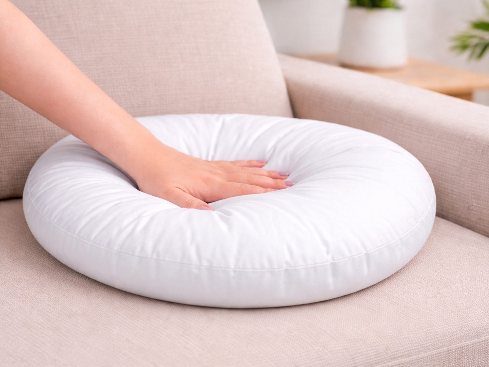 beties Kunstfaserkopfkissen PublikFree, Füllung: Polyester Faserbällchen, Bezug: Baumwolle, 1 Stück, Rund - waschbar - in verschiedenen Größen erhältlich – Bild 4 von 5