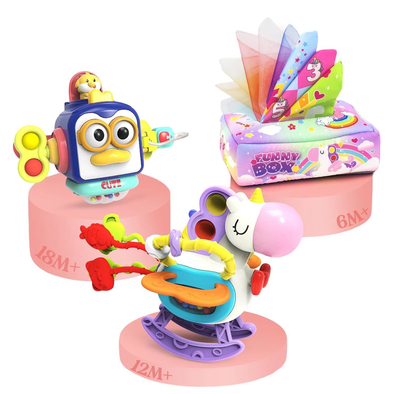 LA CUTE Lernspielzeug Mega Set 3-in-1 Montessori Babyspielzeug-Set (Montess günstig online kaufen