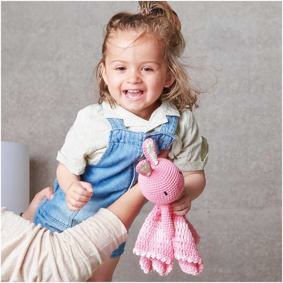 Rico Design Kreativset Ricorumi Baby Blankies, Set zum Häkeln eines Babyspielzeuges