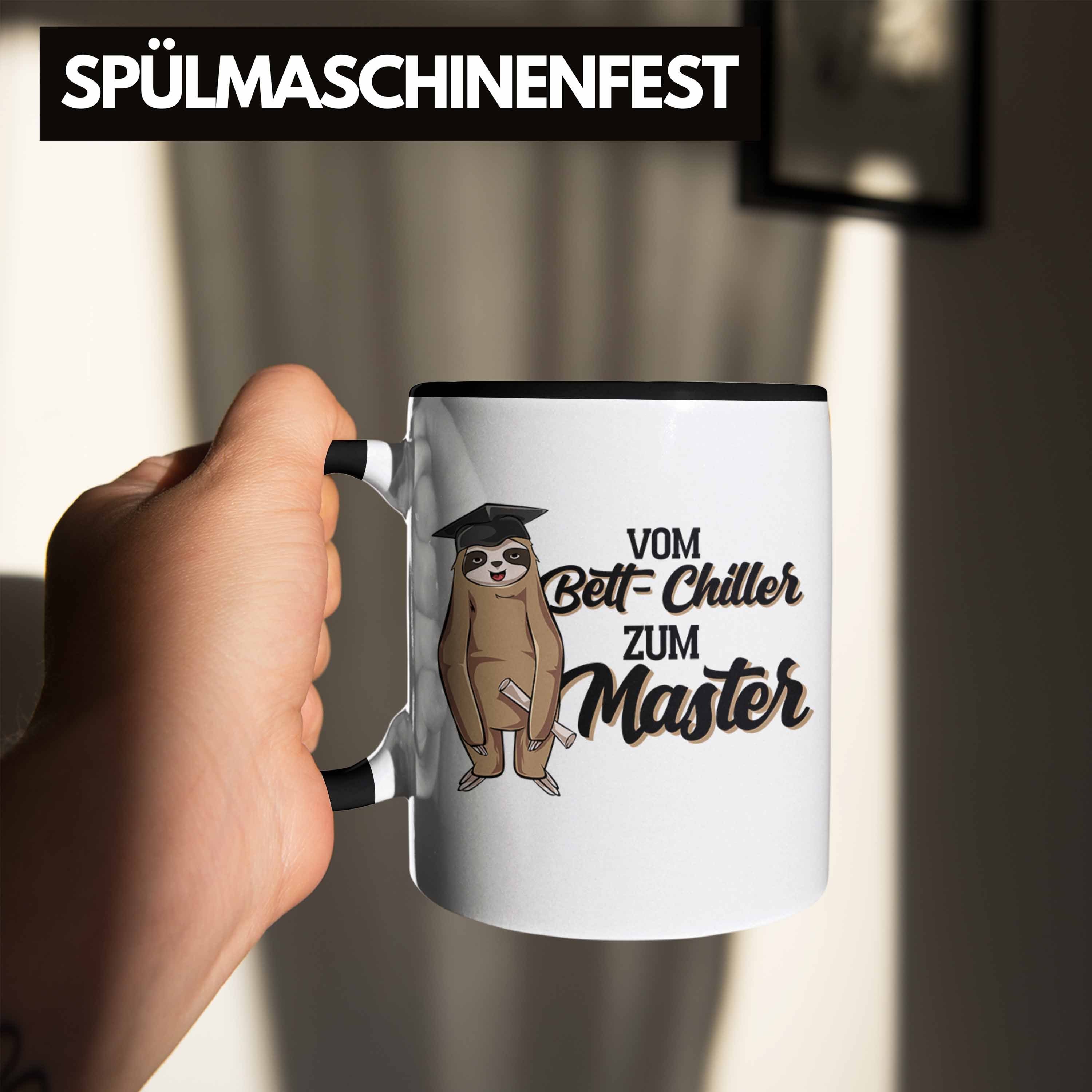 Trendation Tasse Lustige Faultier Master Chiller Schwarz Abschluss Zum Tasse Pr Vom Bett Master