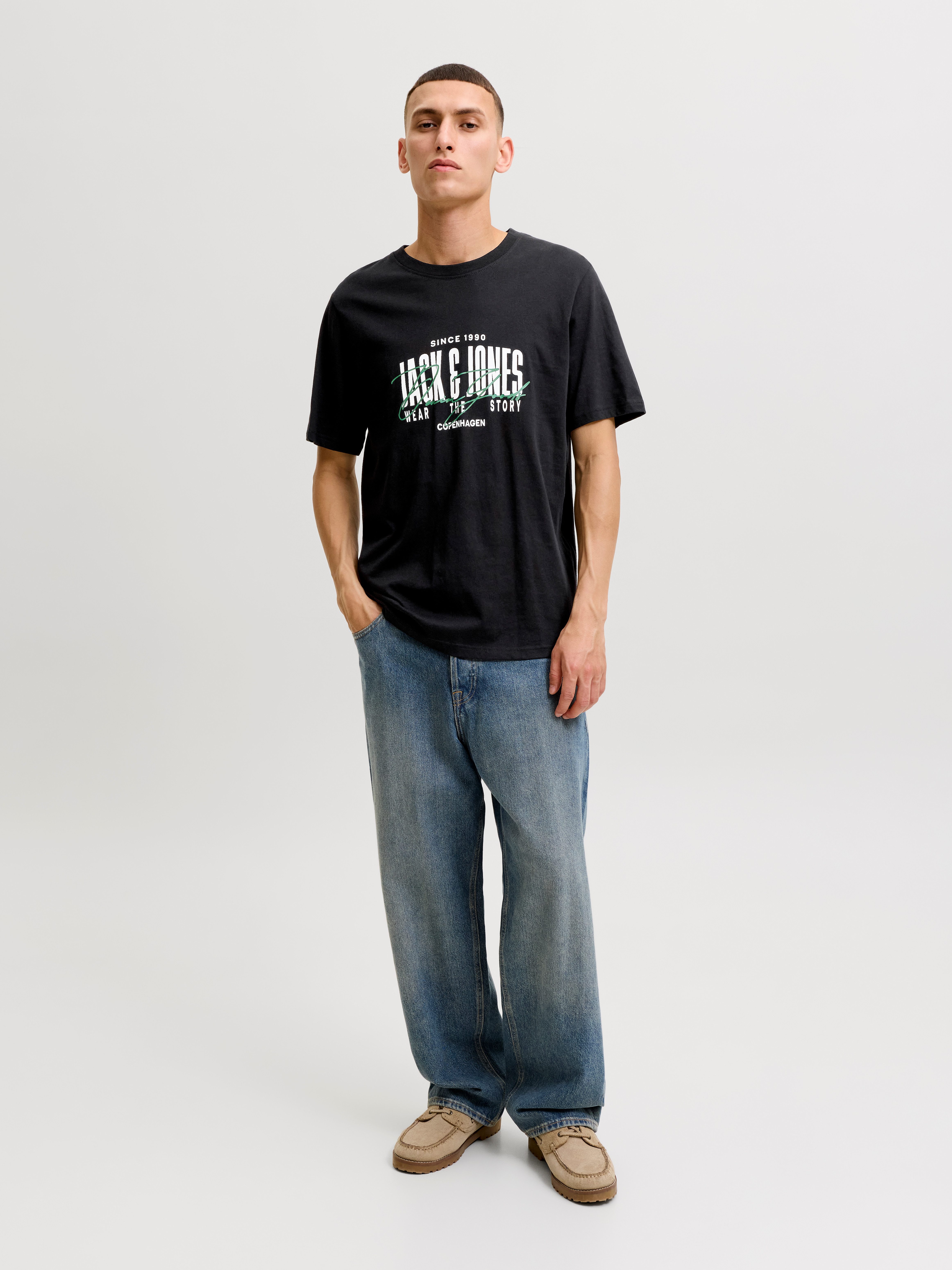 Jack & Jones T-Shirt JJAERO TEE SS CREW NECK Baumwolle, regular fit