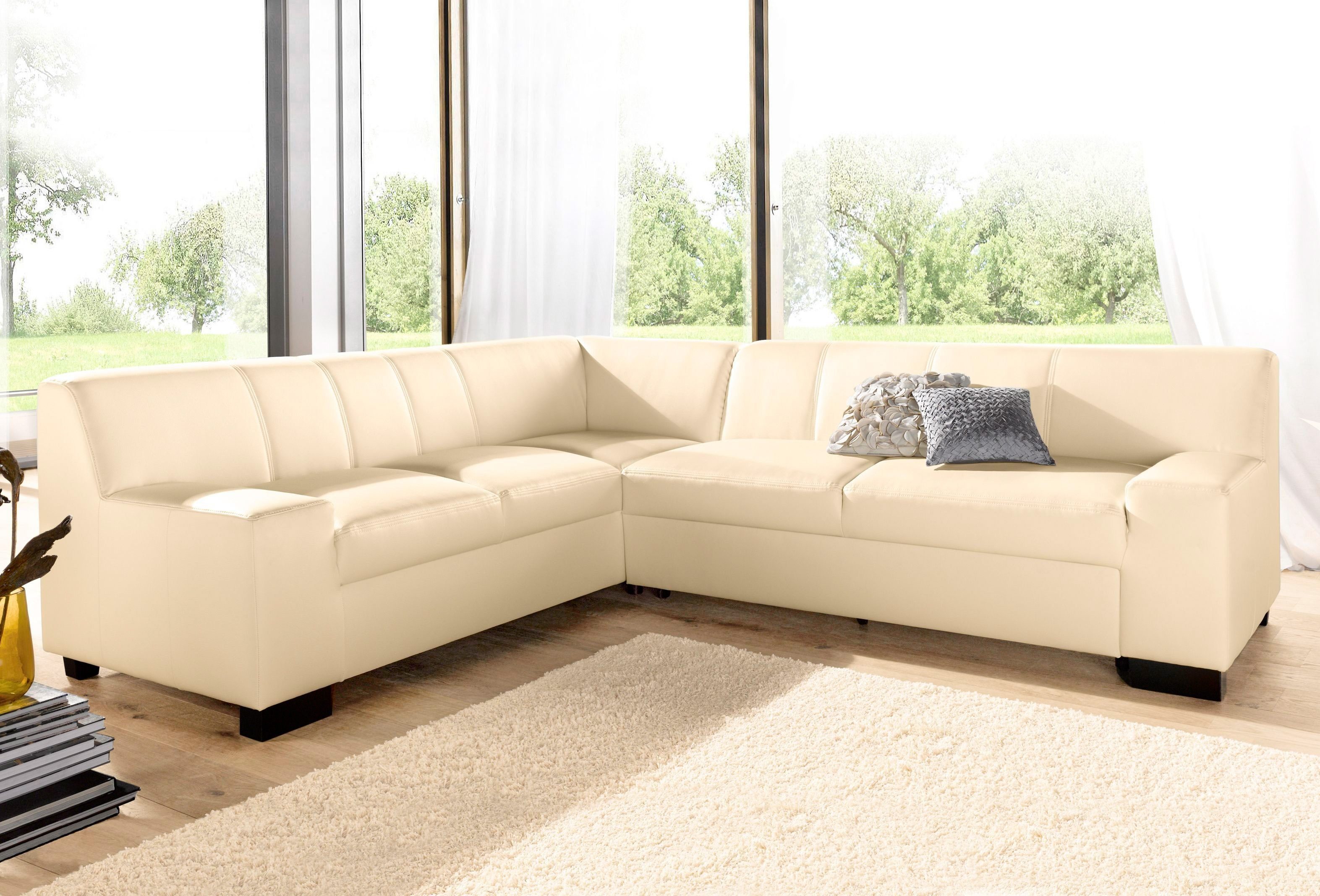 DOMO collection Ecksofa Norma Top, elegant und modern, flache Armlehnen, L- günstig online kaufen