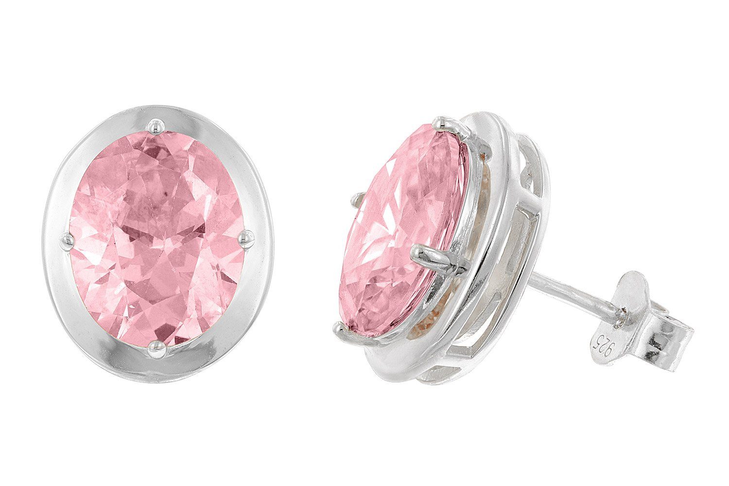 Acalee Paar Ohrstecker Damen-925 Silber Zirkonia Pink günstig online kaufen