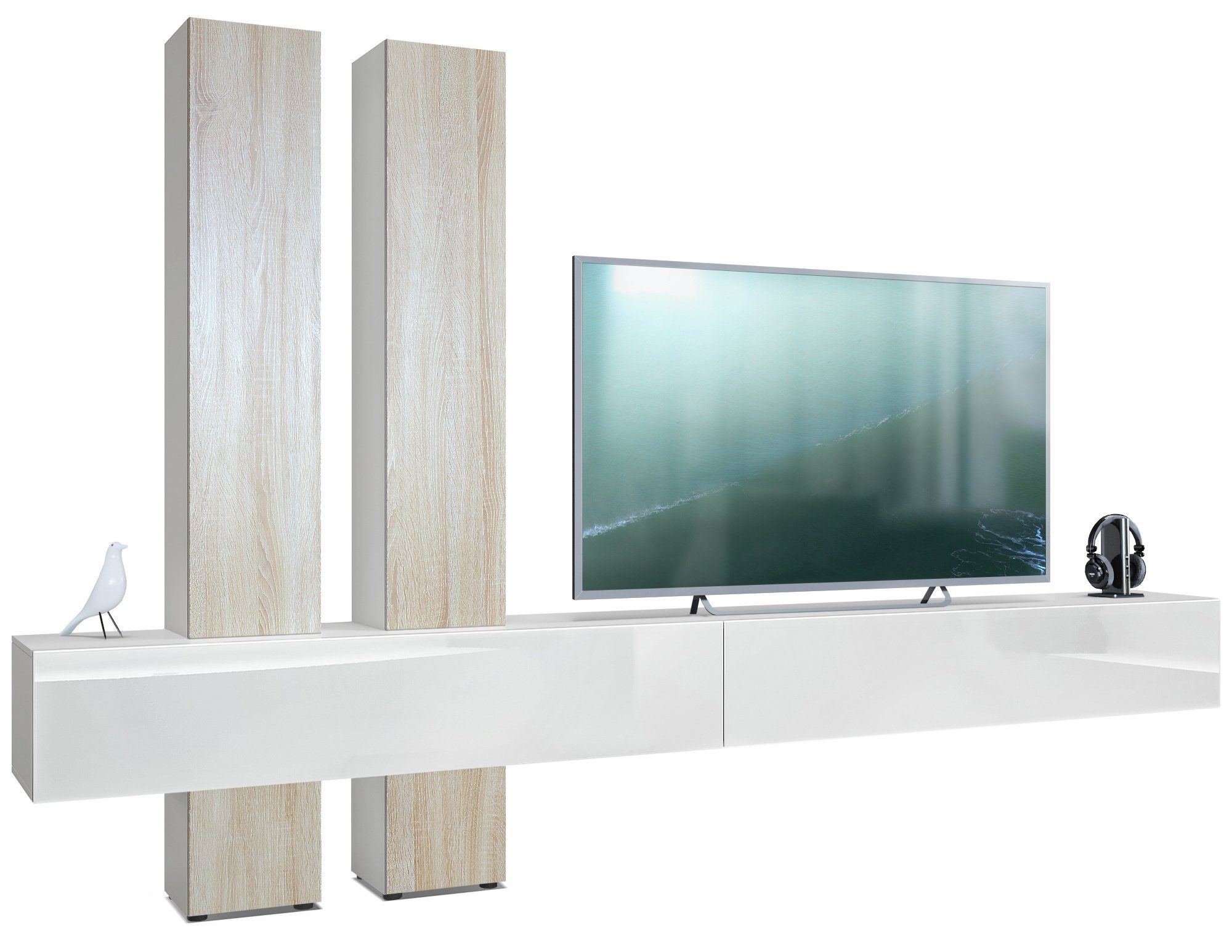 Vladon Wohnwand Moja, (Anbauwand, mit Rückwand günstig online kaufen