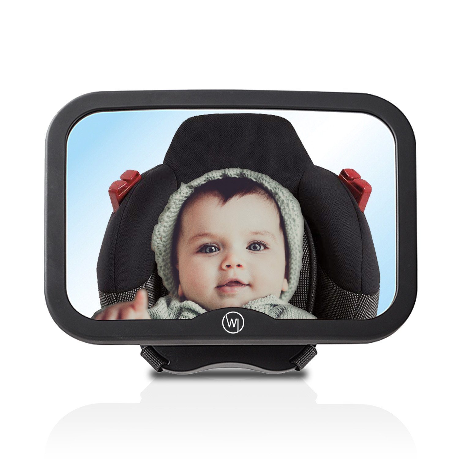 Wicked Chili Autokindersitz Auto Baby Spiegel für Kopfstütze - bruchsicher, (1er Set, 1-tlg), großer Rückspiegel, Babyspiegel mit Gurtsystem, Baby Erstausstattung &