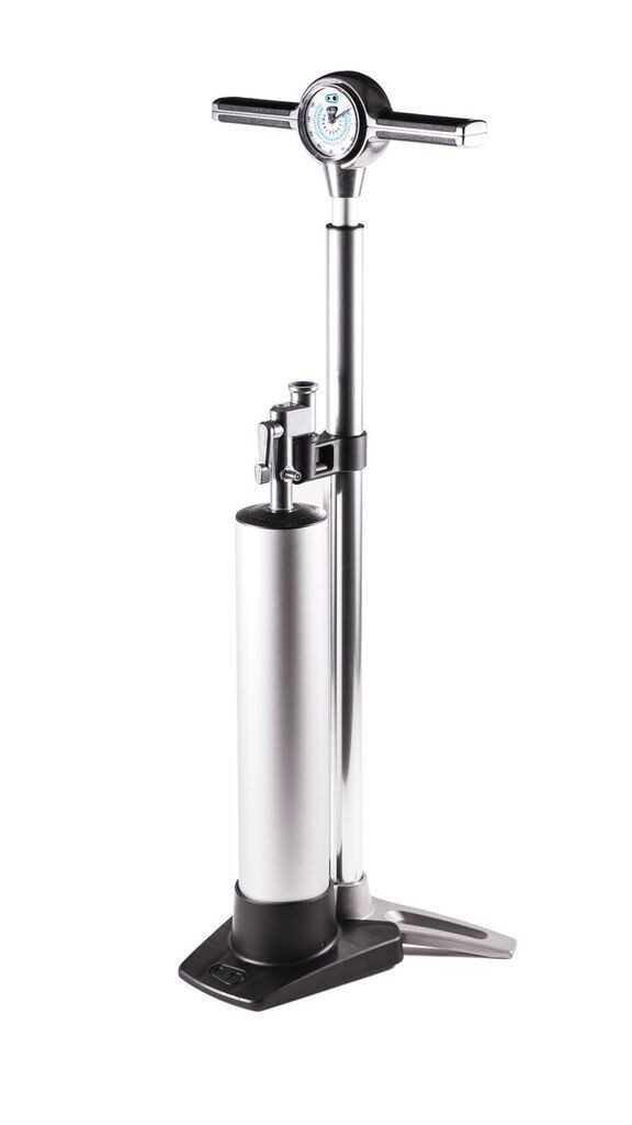crankbrothers Fahrradpumpe, Standpumpe Klic, Tubeless Tank, analoges Manometer