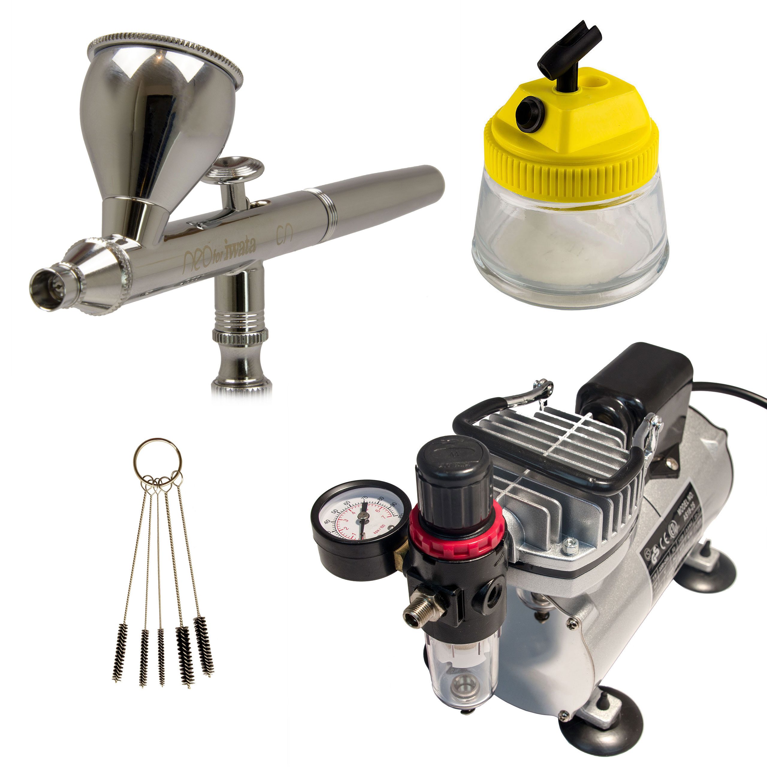 Airbrush-City Airbrush-Kompressor AC 18C + Iwata Neo CN Airbrushpistole - Einsteiger Airbrush-Set 02