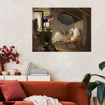 Posterlounge Wandfolie Carl Spitzweg, Der arme Poet, Wohnzimmer Malerei