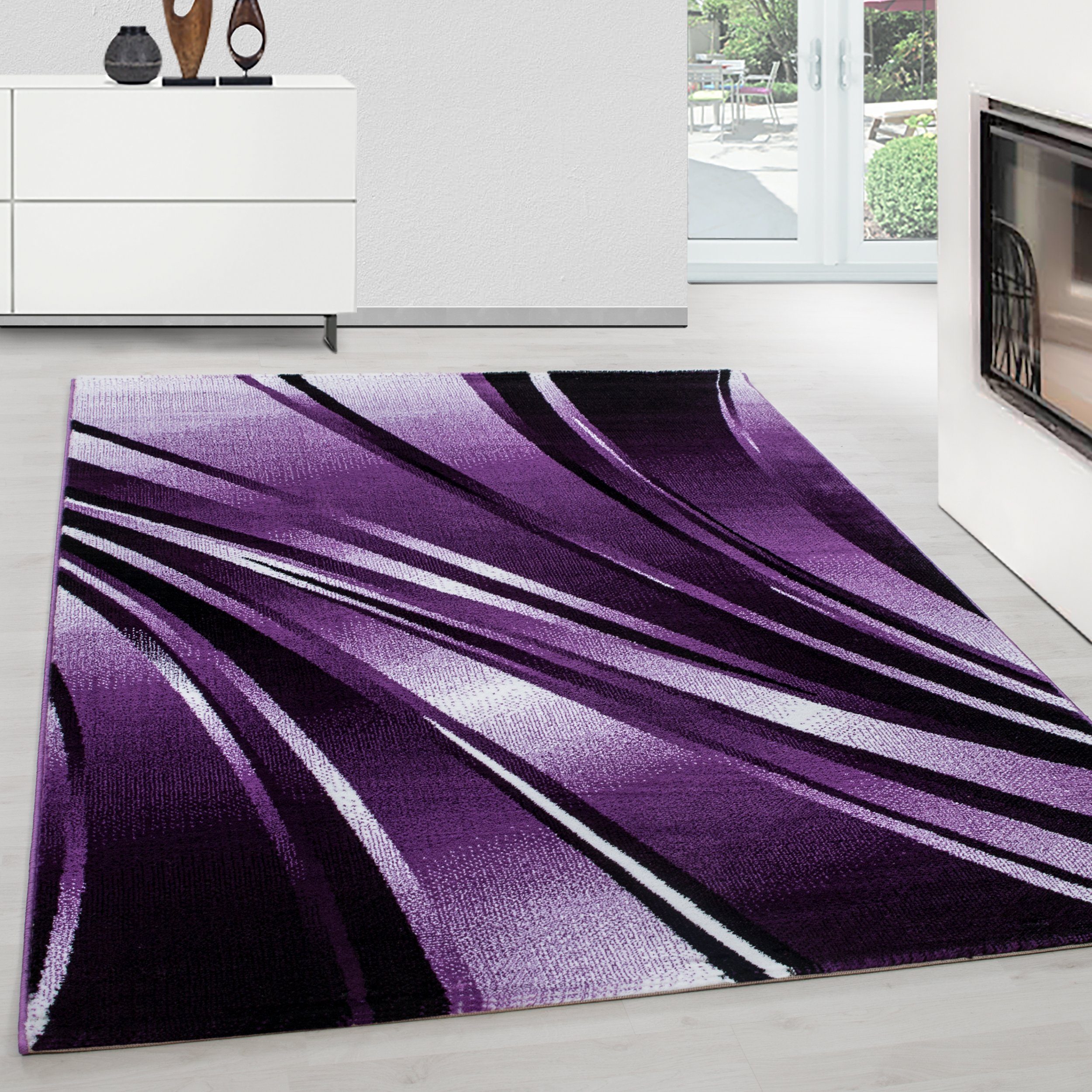Teppich Abstrakt Wellen Design, Teppium, Läufer, Höhe: 12 mm, Teppich Wohnzimmer