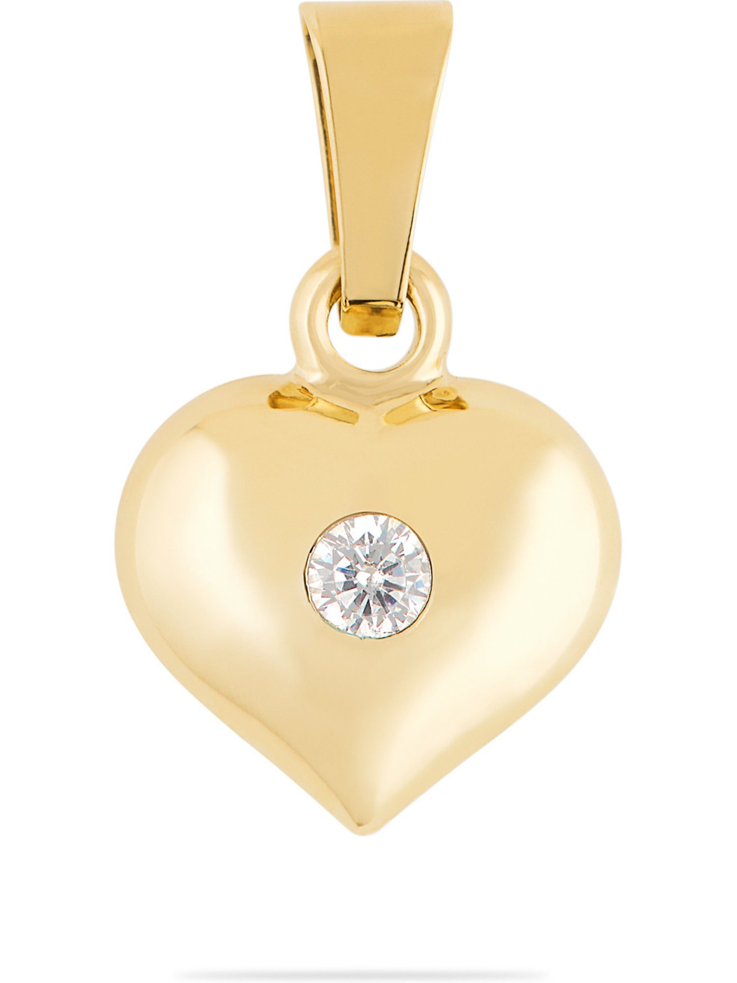 Kettenanhänger FAVS Damen-Anhänger 375er Gelbgold 1 Zirkonia Herz
