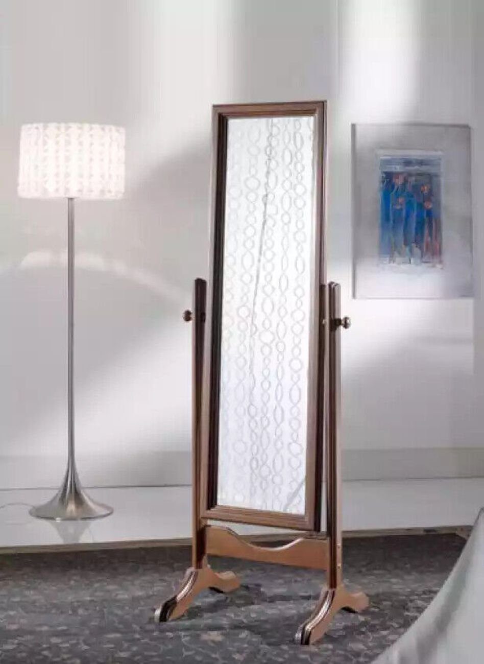 JVmoebel Standspiegel Bodenspiegel mit Holzrahmen in Braun (1-St., 1x nur Standspiegel), Made in Europa